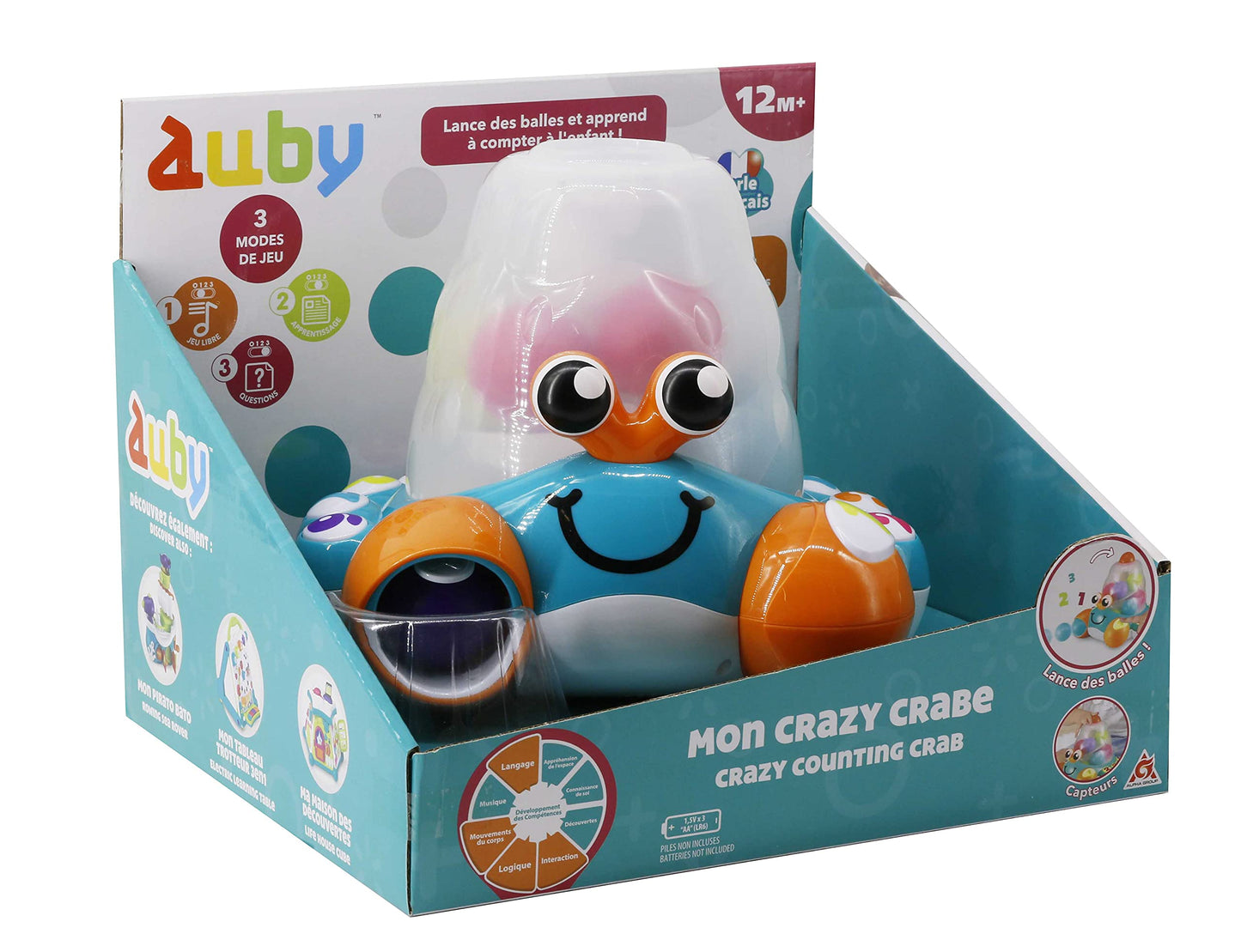Auby A2102536 Jucării Muzicale pentru Bebeluși, Crabul Nebun – 12 Luni+, Multicolor