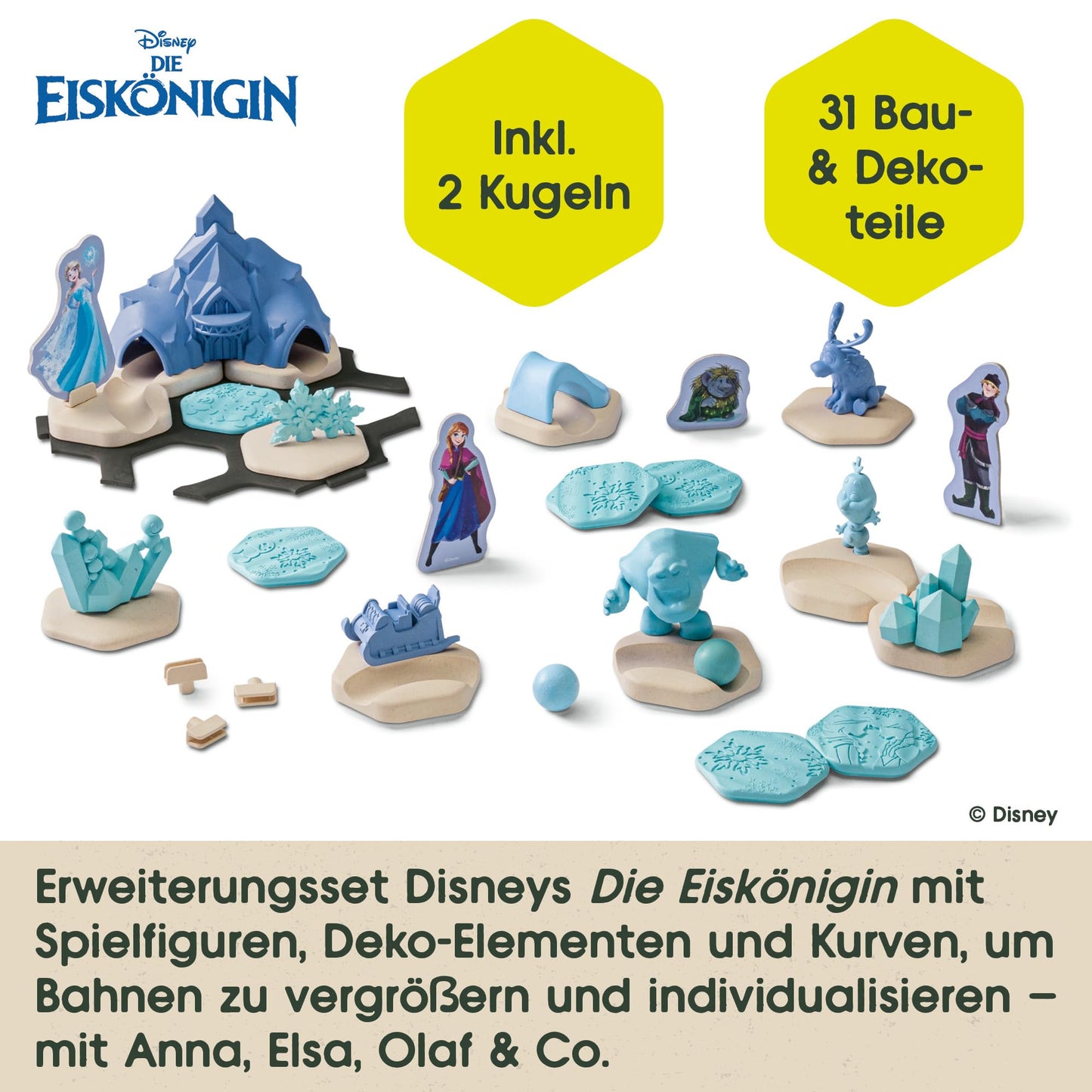 Ravensburger 23861 - GraviTrax Junior Extensie Disney Frozen, Pista cu bile pentru copii de la 3 ani, cu figurine din lumea Eiskönigin, Jucărie pentru 3 ani+