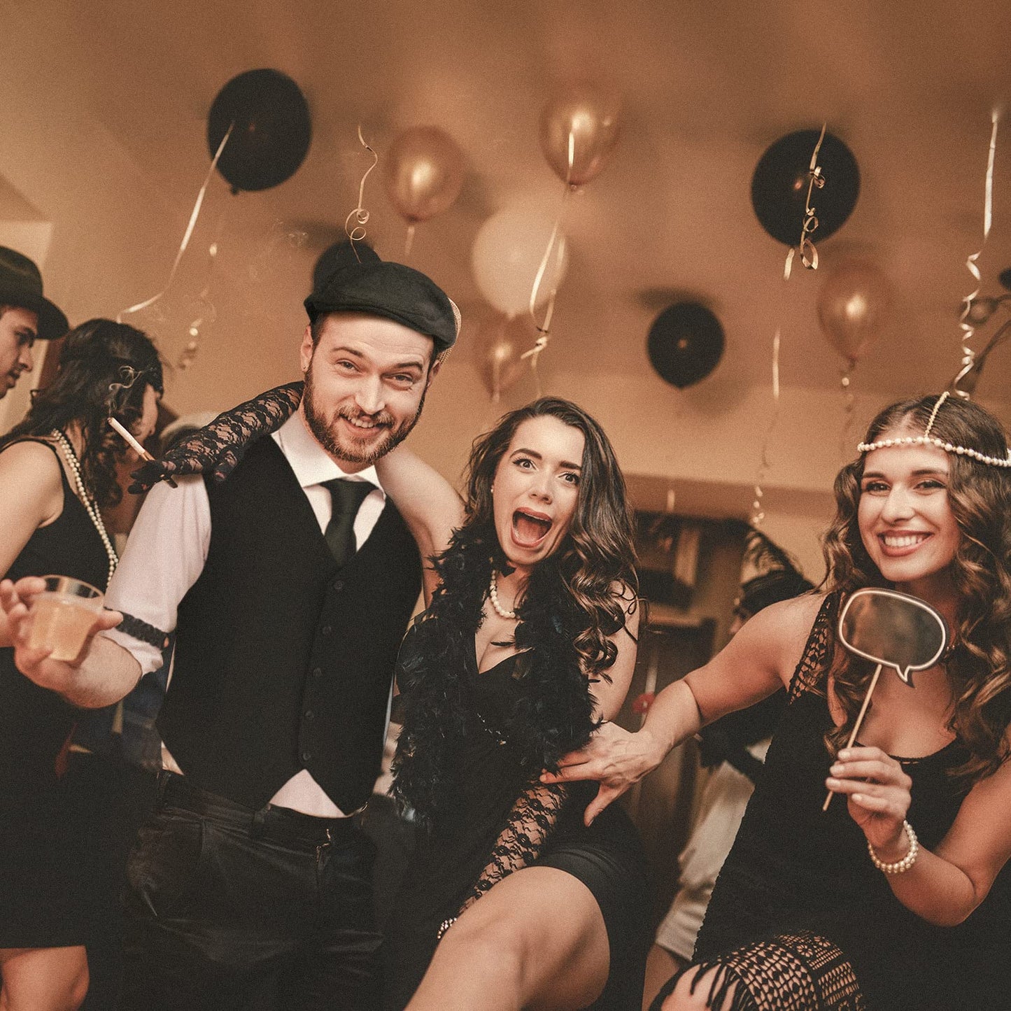 Accesorii pentru bărbați din anii '20, costum de mafie pentru carnaval, costum Peaky Blinders, accesorii anii '20, costum de carnaval pentru bărbați, set costum cu bretele (negru-2, XL)