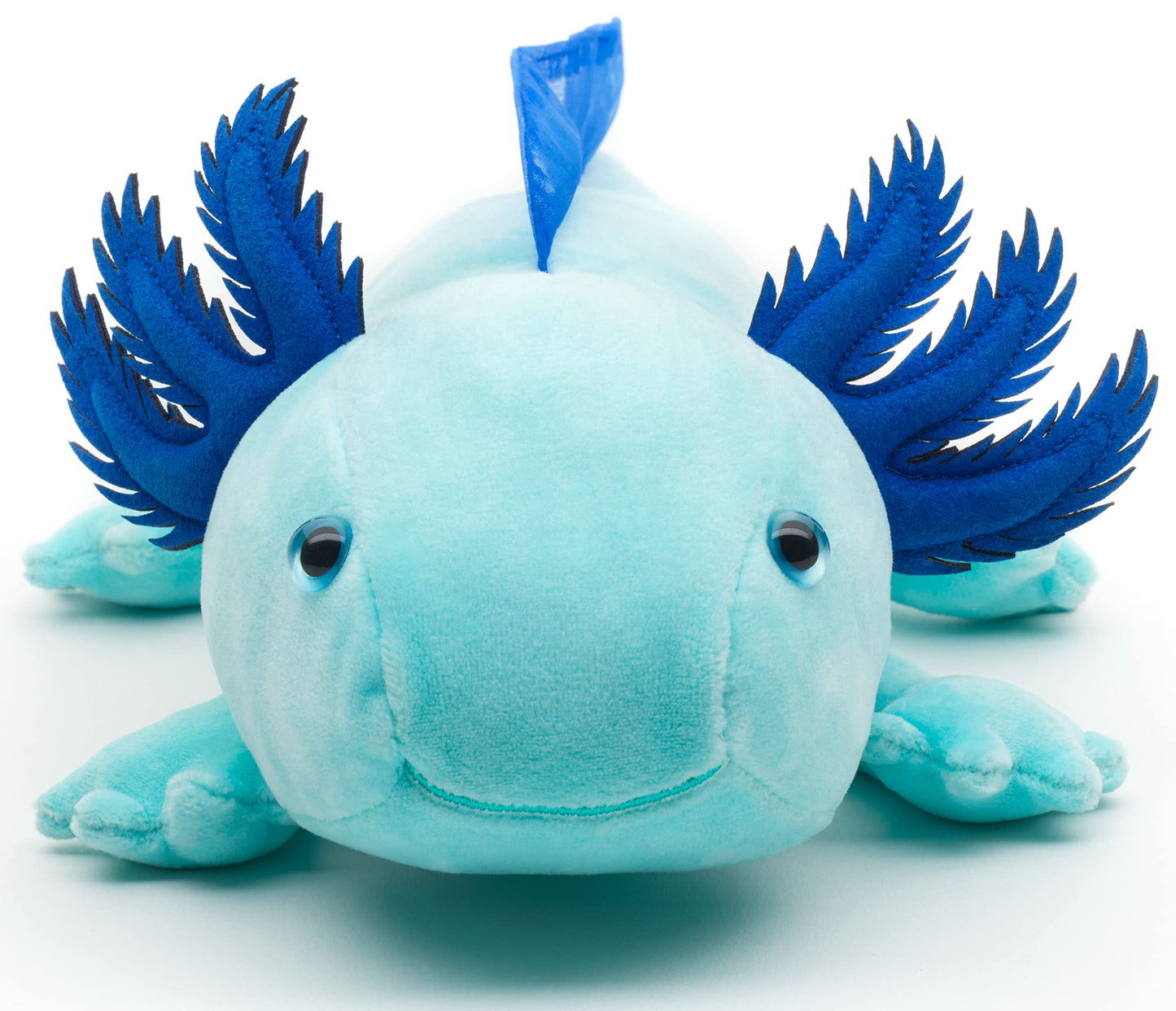 Uni-Toys - Axolotl (Albastru Deschis-Fluorescent) - 32 cm (Lungime) - Ajolote de Pluș - Jucărie de Pluș