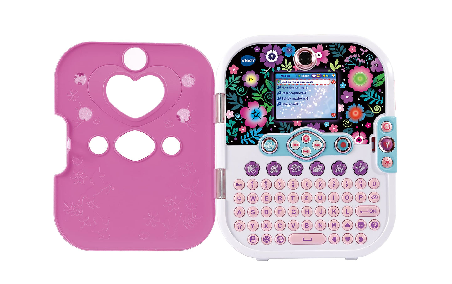 VTech Kidisecrets Selfie Music 2.0 – Jurnal pentru copii cu 2 camere, MP3 player, recunoaștere facială și efecte de lumină – Pentru copii de 6-12 ani