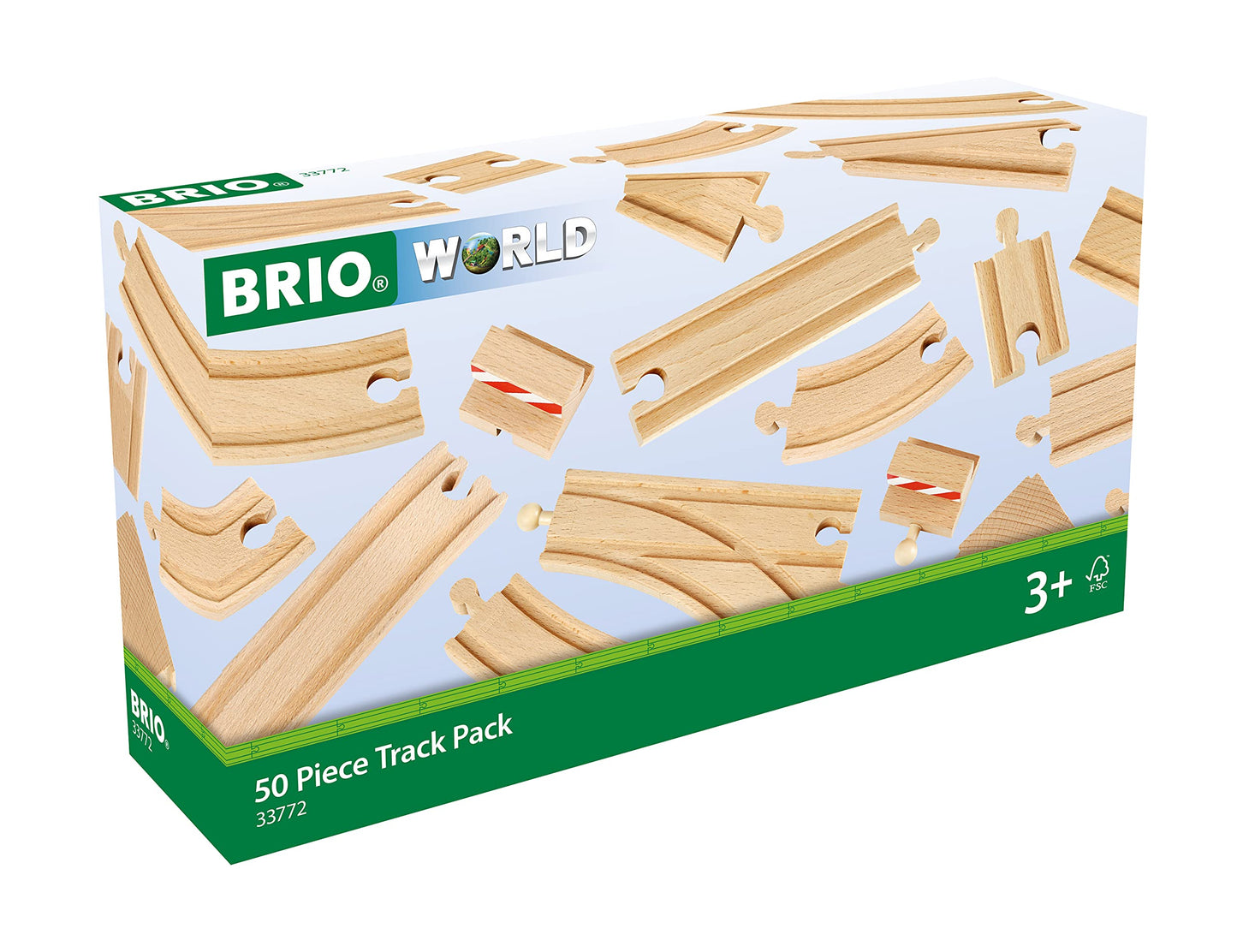 BRIO World 33772 Set Mare de Șine 50 Piese - Set de Șine pentru Tren - Jucărie pentru Copii Recomandată de la 3 Ani