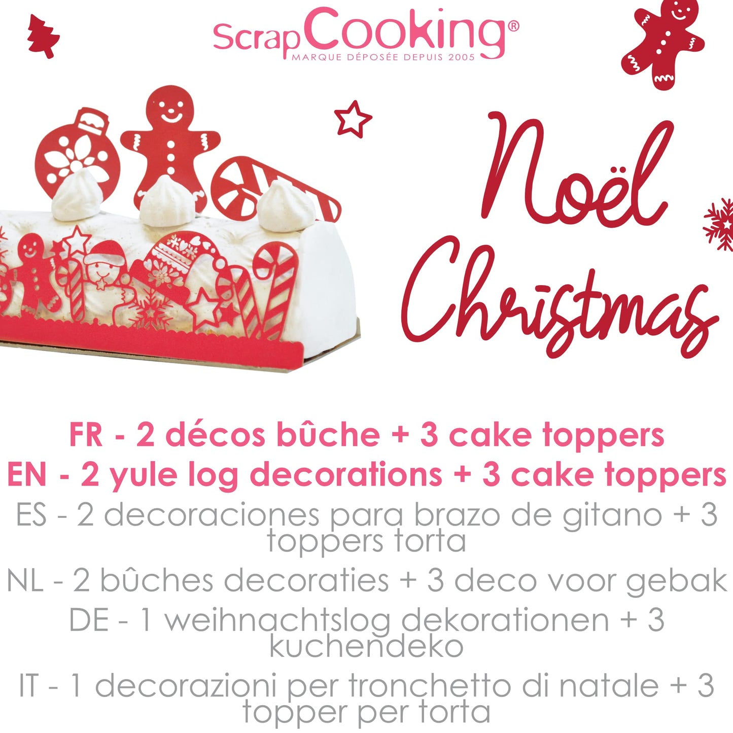 Set de decorare ScrapCooking 4916 pentru torturi, prăjituri, deserturi și petreceri de naștere