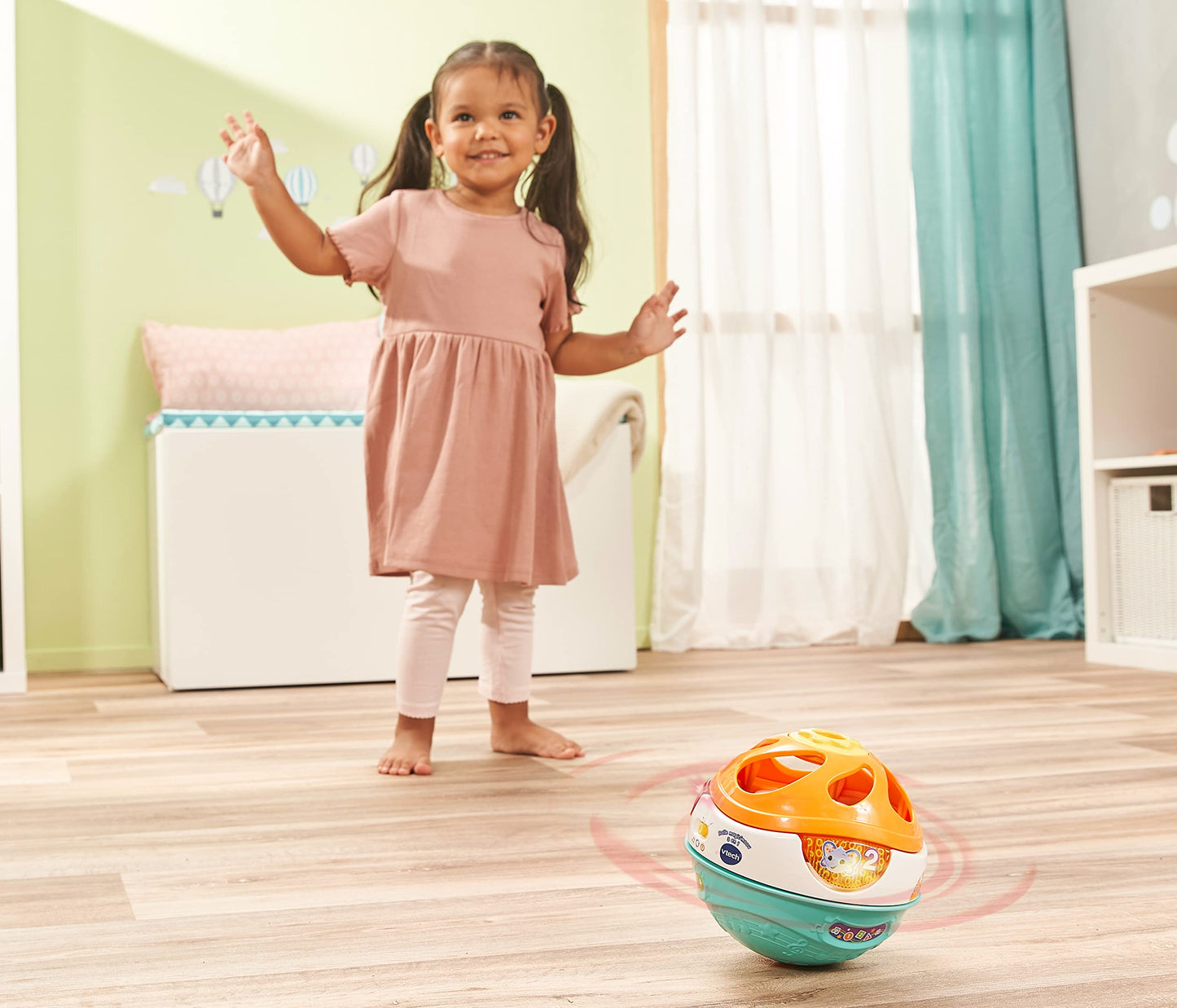 VTech Baby 3-in-1 Muzical Magic Ball – Jucărie interactivă pentru bebeluși, se mișcă singură și cântă – Pentru copii de 9-36 luni