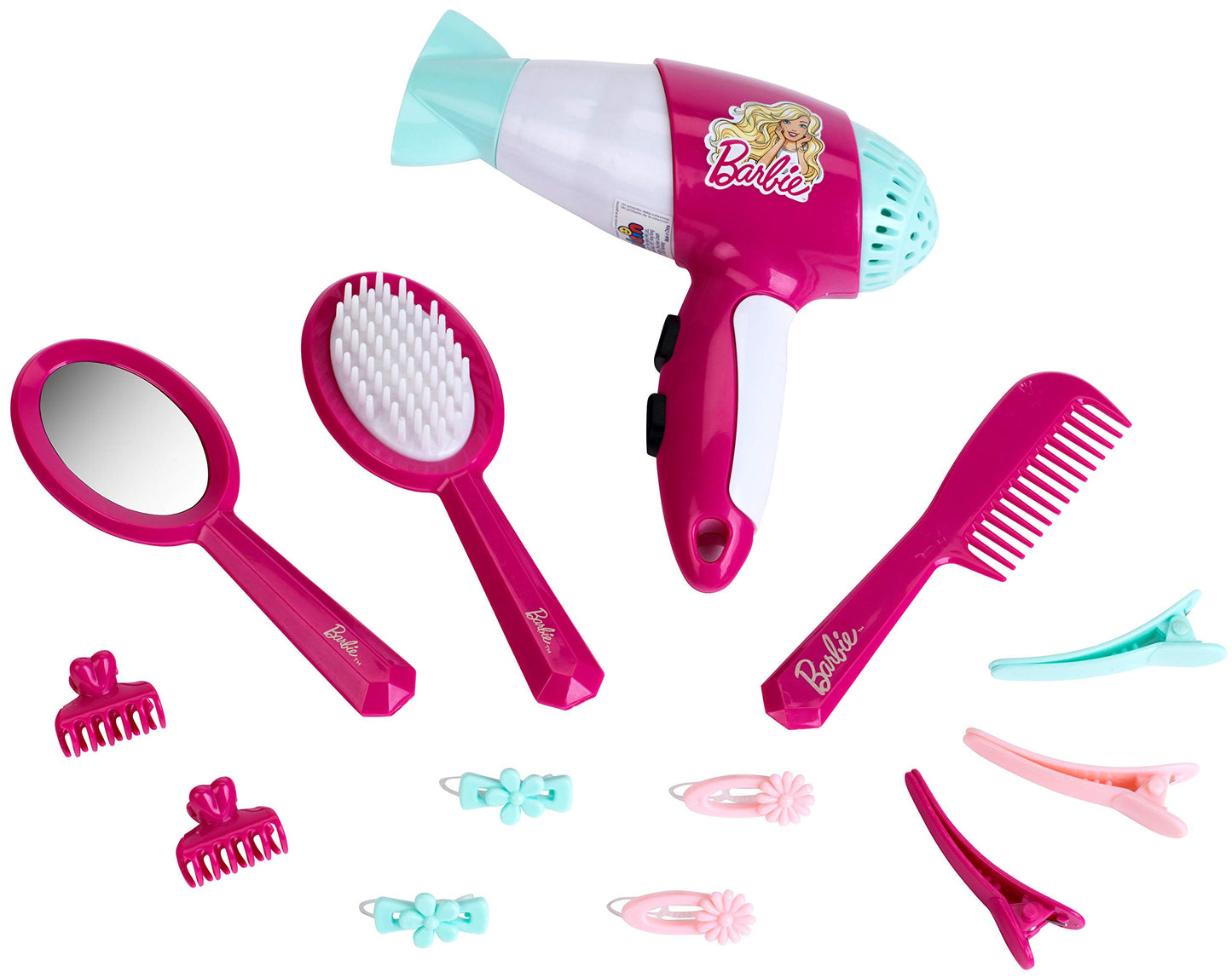 Set de coafură Barbie Theo Klein 5790 cu accesorii, inclusiv uscător de păr pentru copii, pentru vârsta de 3 ani+.