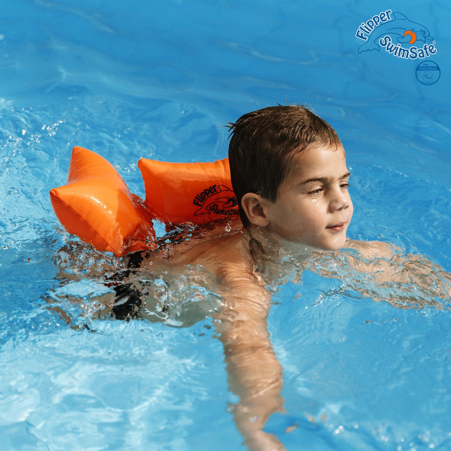 SwimSafe 1080 - Pernă de înot pentru copii mici din bumbac, ajutor de înot sigur cu bandă elastică reglabilă pentru învățarea înotului