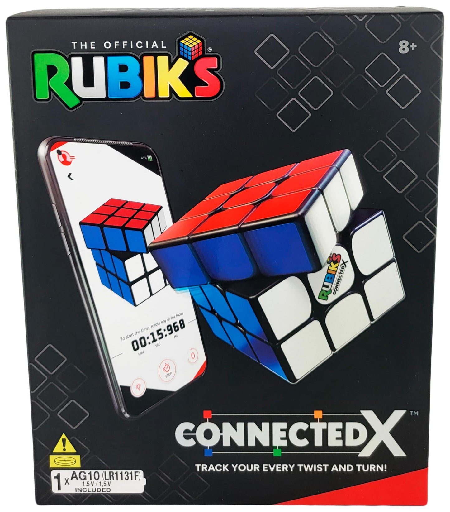 Cubul Rubik's ConnectedX - Cub 3x3 electronic pentru începători și profesioniști, conexiune Bluetooth la aplicație, ajutor pentru rezolvare, jocuri și provocări, recomandat de la 8 ani.