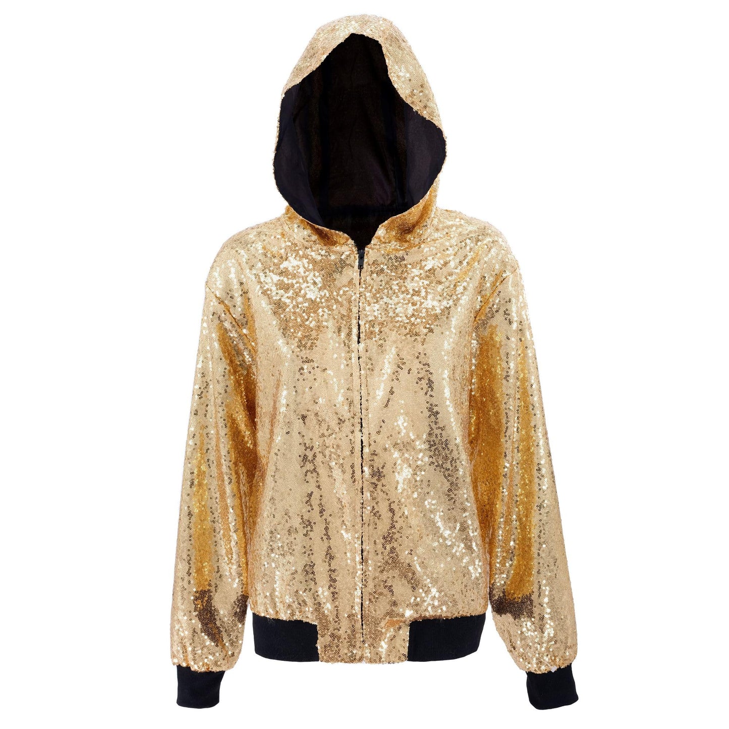 WIDMANN MILANO - Jachetă Bomber cu Glugă și Paillettes pentru Petreceri, Outfit Disco