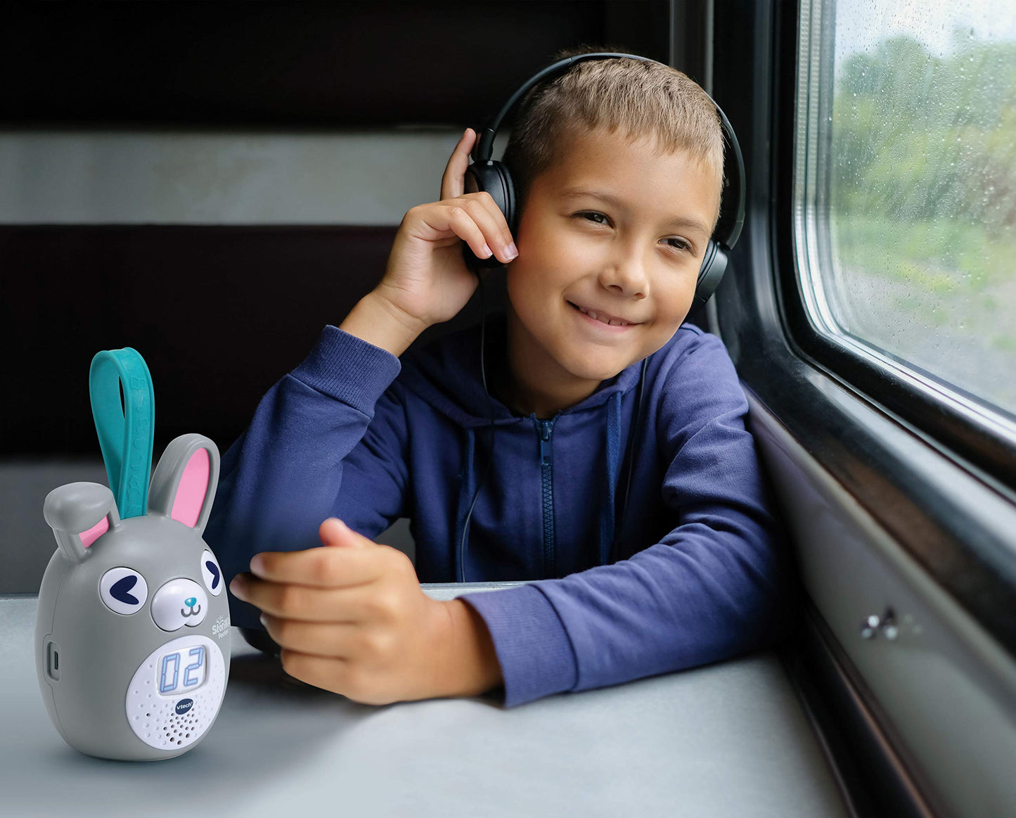 VTech StoriKid Pocket - Povestitor pentru copii, jucărie portabilă pentru bebeluși de la 6 luni, salvează povești, timer, versiune ESP, gri