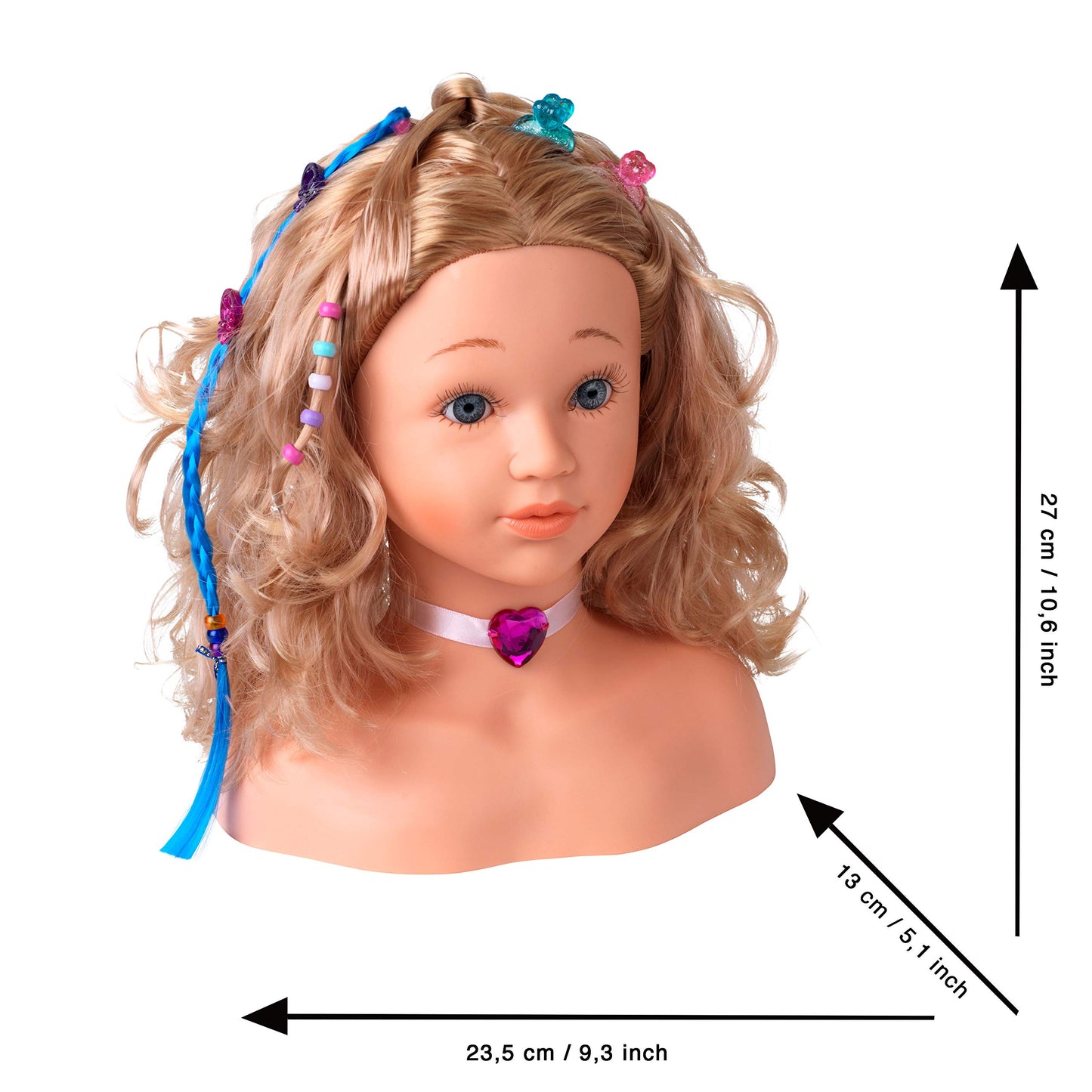 Theo Klein 5240 Cap de coafură Sophia cu accesorii de machiaj, testat dermatologic, pentru coafuri și idei de machiaj, dimensiuni: 23,5 cm x 13 cm x 27 cm, pentru copii de la 3 ani.
