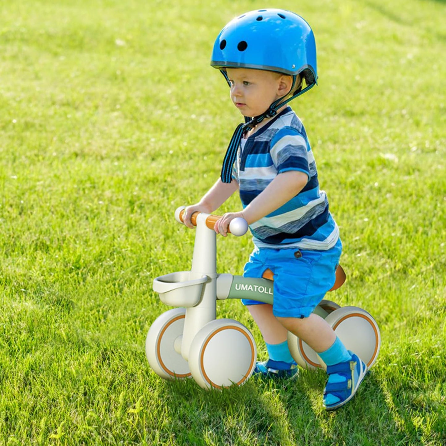 Umatoll Bicicleta balans pentru 1 an, jucărie pentru 12-24 luni, cadou de ziua de naștere pentru 1 an (Verde)