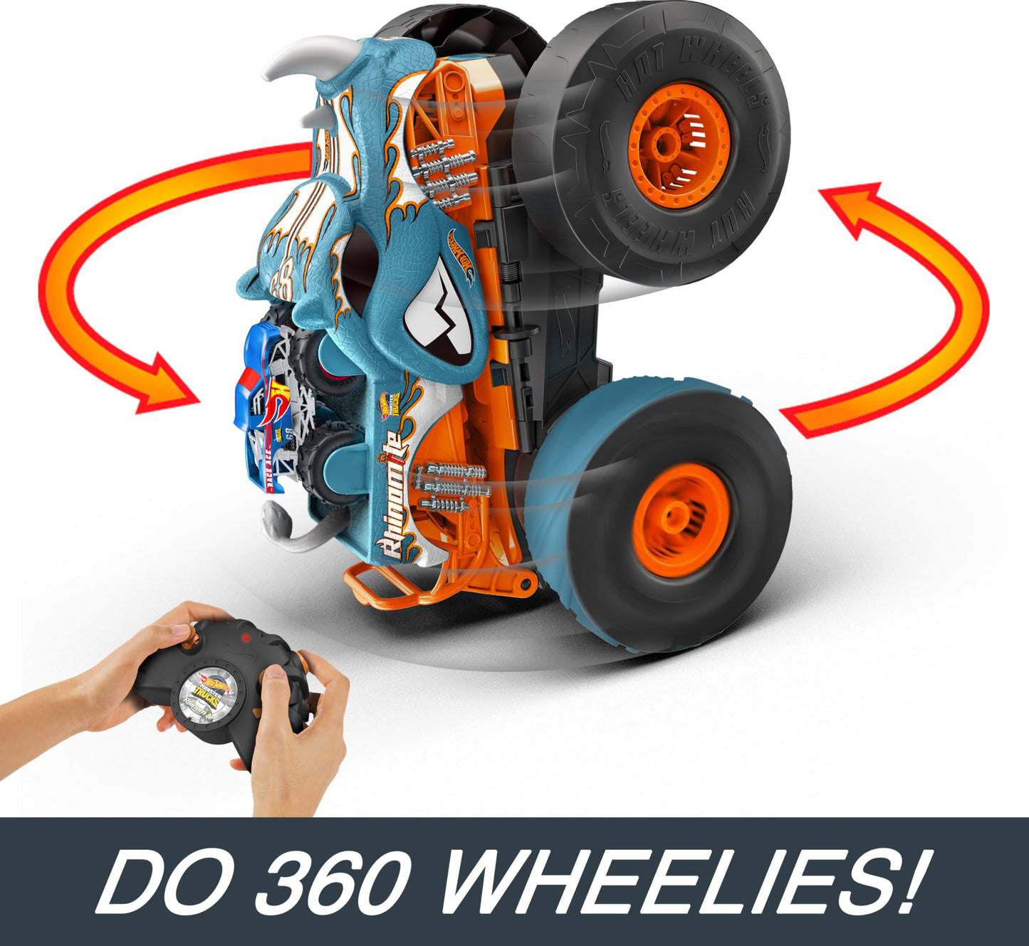 Masina cu telecomanda RC 1:12 Hot wheels Rhinomite, Mattel, Multicolor