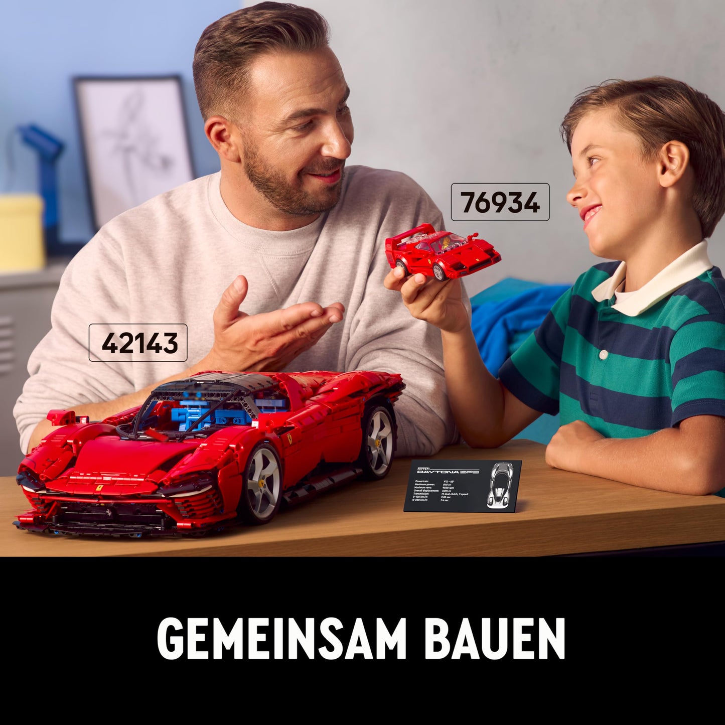 LEGO Speed Champions Ferrari F40, set de construcție cu mașină de jucărie și figurina șofer, cadou pentru copii 76934