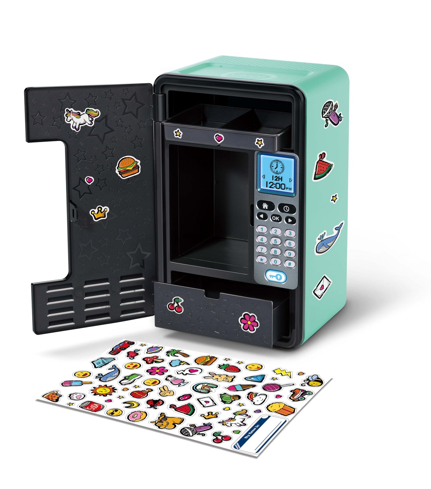 VTech KidiSecrets Magic Locker - Seifă interactivă cu cod secret, 3 jocuri educaționale incluse, autocolante pentru personalizare, limbă italiană, baterii incluse, 6-12 ani.