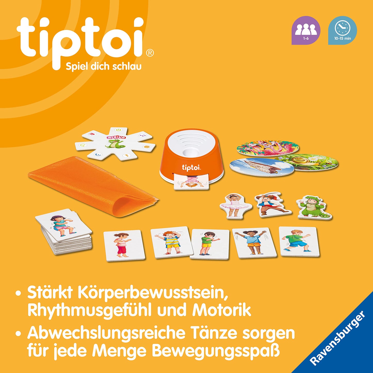 Set Activ Ravensburger tiptoi 00122 - Teatru de Dans Colorat, Joc de Mișcare pentru Copii de la 3 Ani