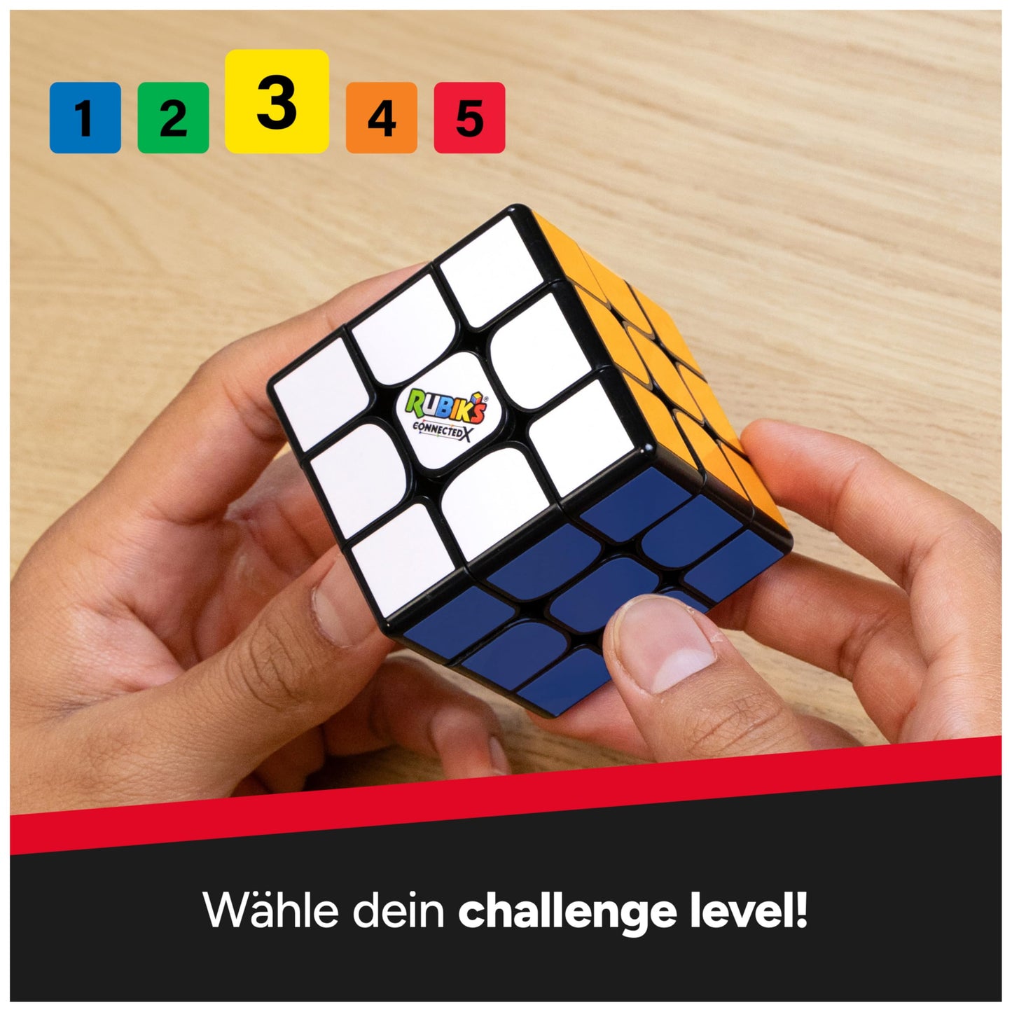 Cubul Rubik's ConnectedX - Cub 3x3 electronic pentru începători și profesioniști, conexiune Bluetooth la aplicație, ajutor pentru rezolvare, jocuri și provocări, recomandat de la 8 ani.