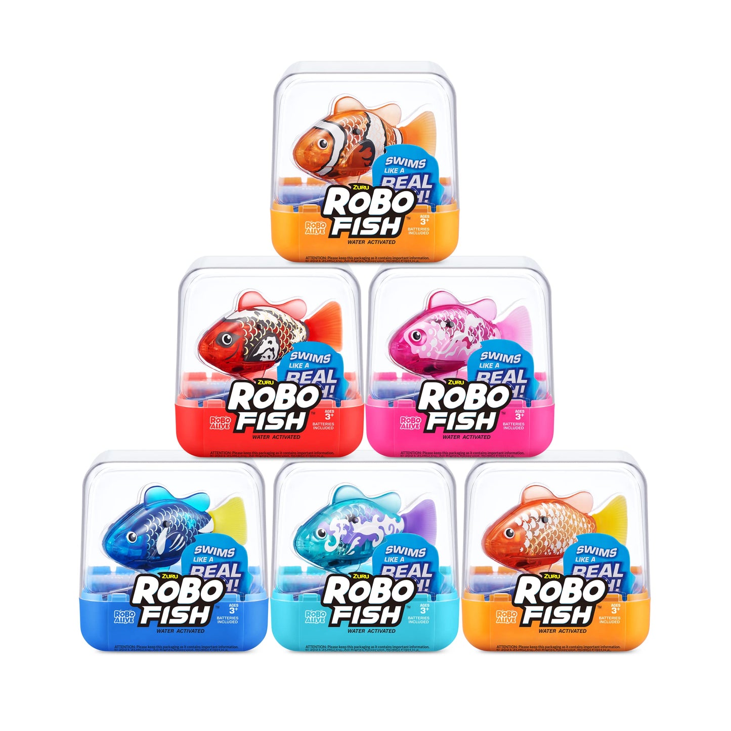 Jucarie 2 Pesti inotatori −interactiv RoboFish portocaliu+albastru Robo Alive S3