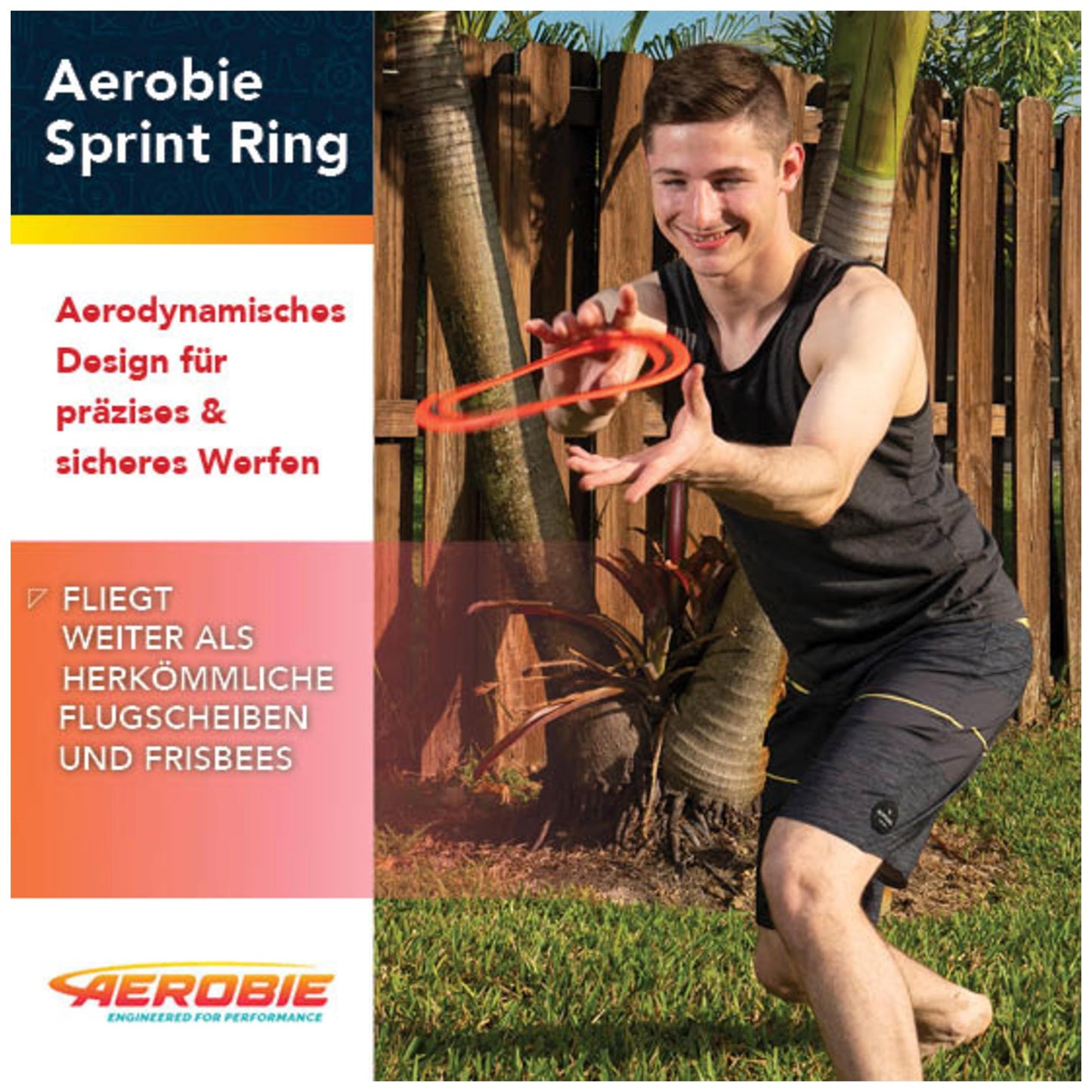 Aerobie Sprint - inel zburător de 25,4 cm diametru, portocaliu Frisbee
