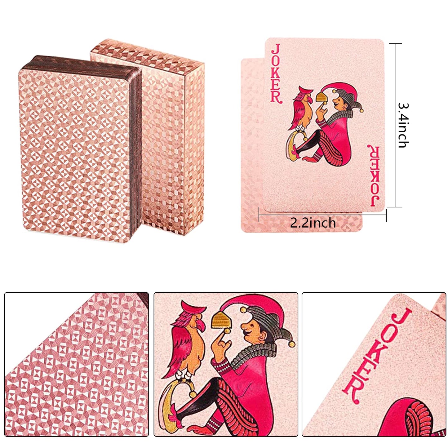 YuZhou Cărți de joc poker Rose Gold, impermeabile