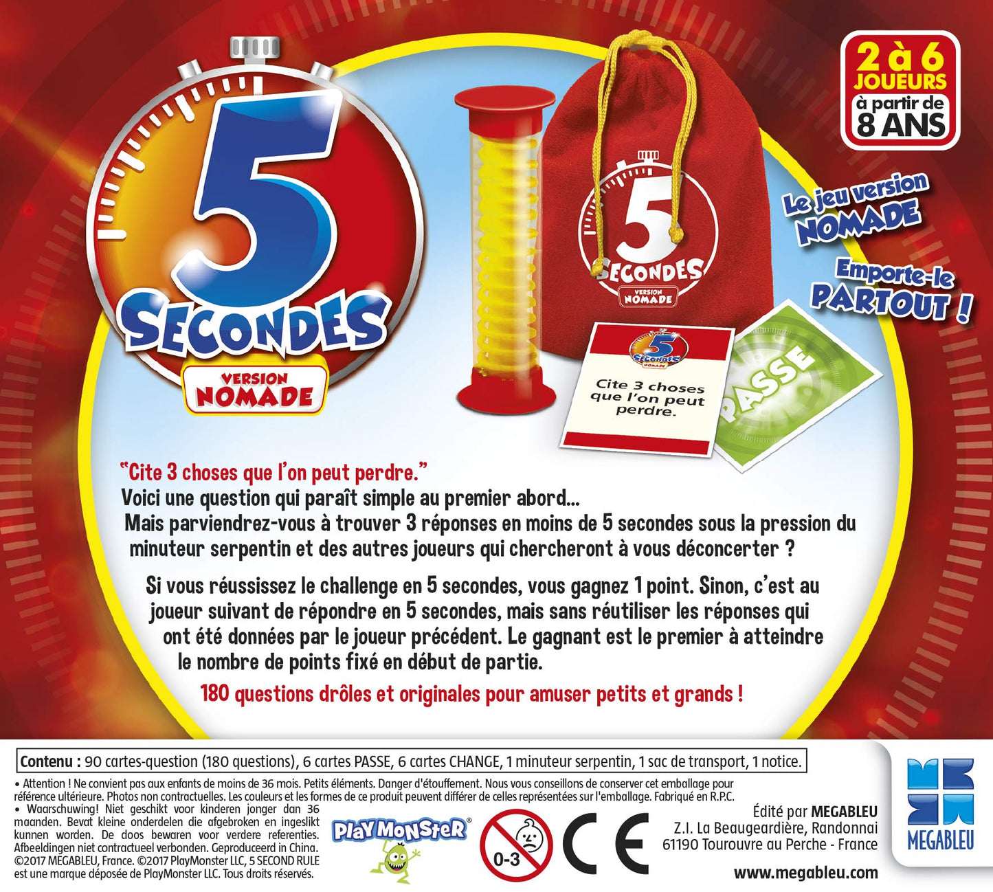Megableu 678120 Joc de societate Nomad 5, a doua versiune, 3-6 jucători, de la 8 ani (franceză)