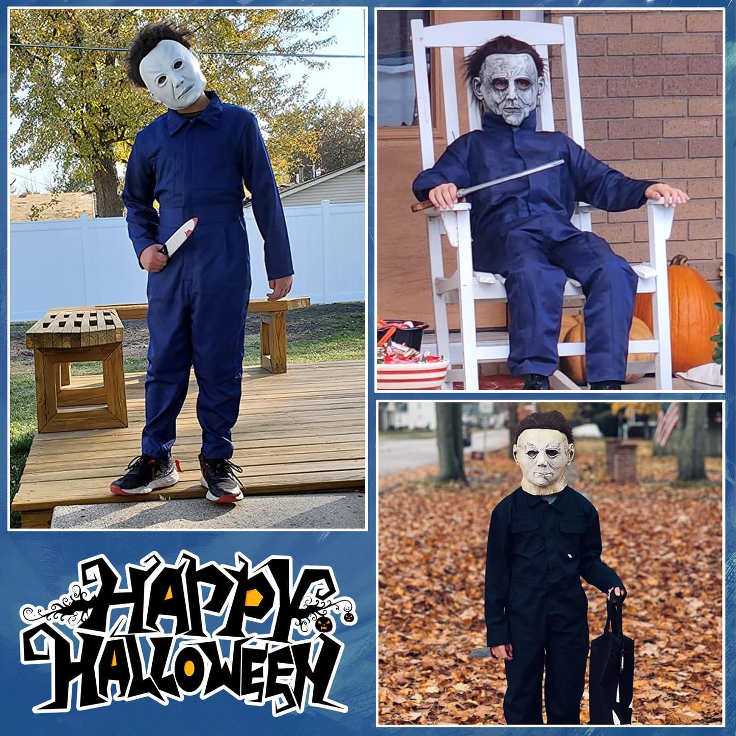 SINSEN Costum Michael Myers pentru Copii, 3 piese