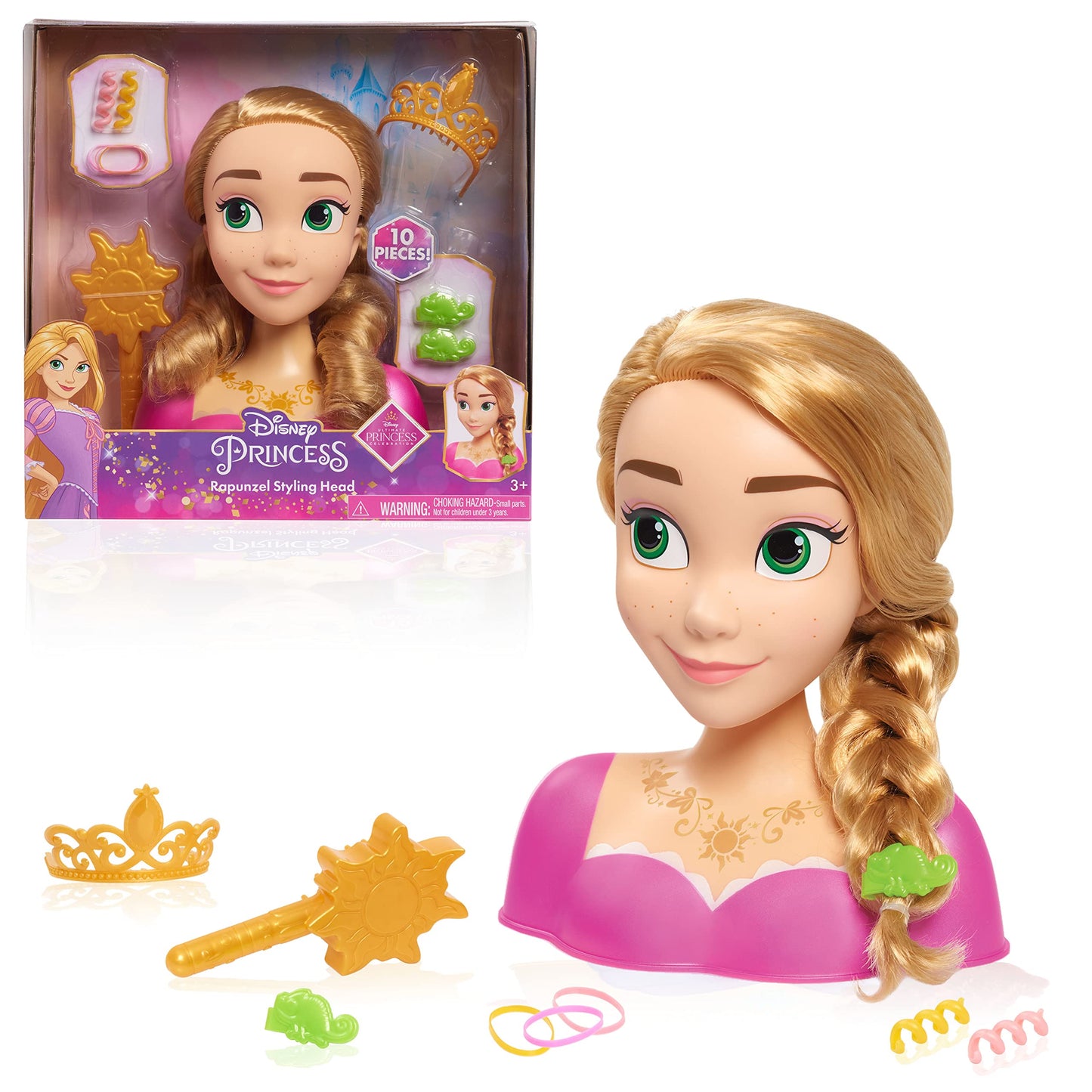 Rapunzel cu păr blond, set de joc de 10 piese, jucărie pentru copii de la 3 ani - Just Play