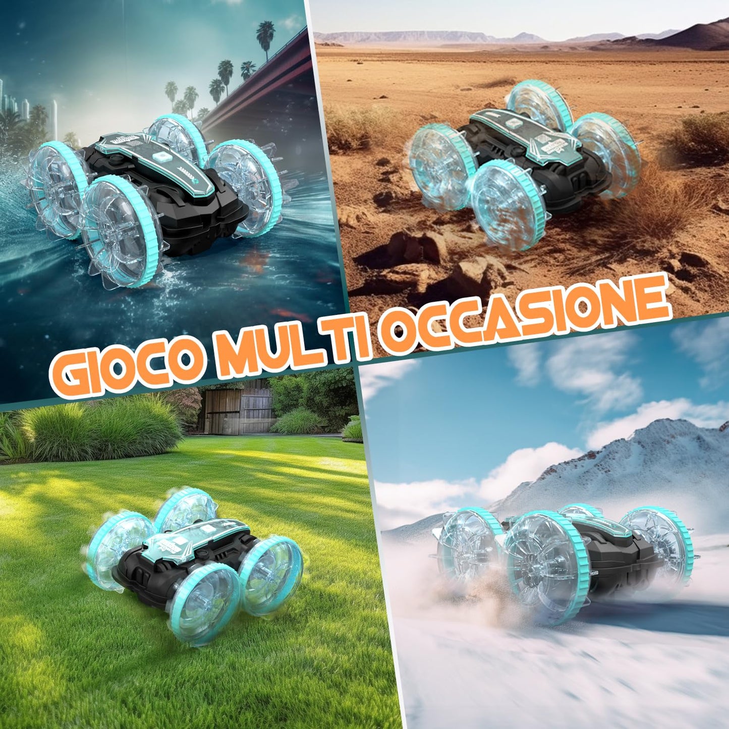 Mașină cu telecomanda Korffe, 4WD Offroad, Rotire 360°, 2,4 GHz, Auto Stunt Rezistent la Apă, Jucărie pentru Copii 8-12 Ani, Cadou de Naștere sau Crăciun pentru Băieți și Fete.