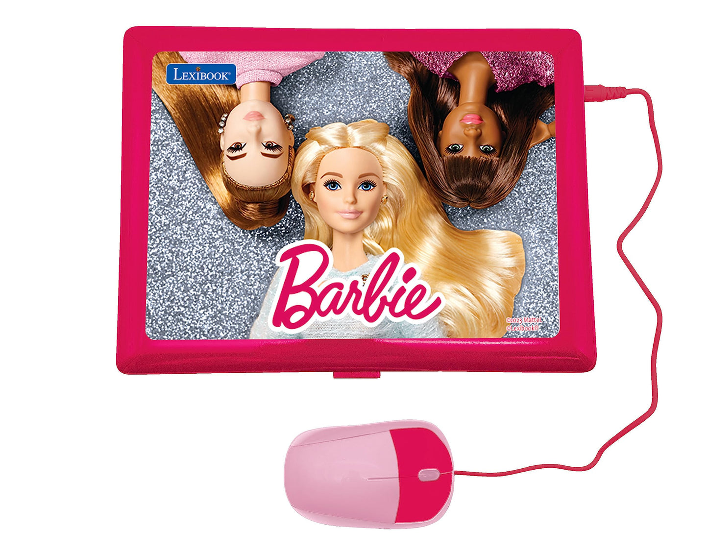 Laptop educativ Lexibook JC598BBi5 Barbie, bilingv (engleză/italiană), cu 124 de activități pentru învățare, joacă și muzică, roz.
