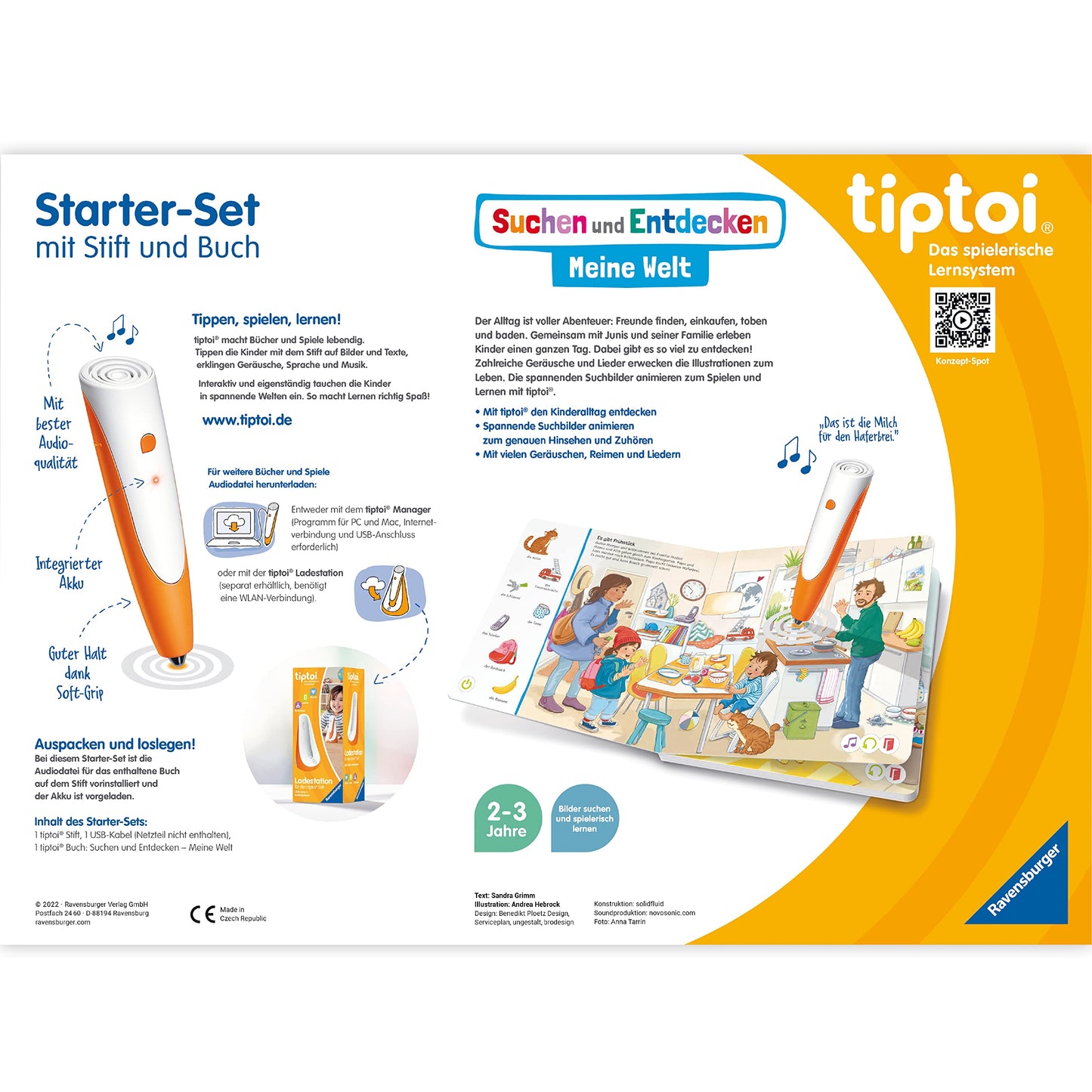 Ravensburger tiptoi Starter-Set 00112: Stilou și carte ilustrată - Să căutăm și să descoperim lumea mea - Jocuri educative pentru copii de la 2 ani - Jucării de la 2 ani
