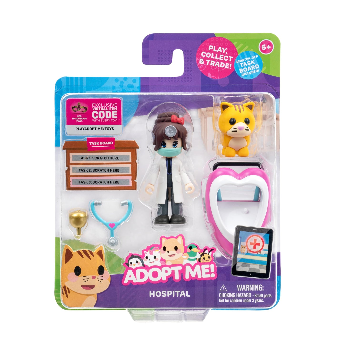 Adopt Me! AME0015 Figurine Dr. Heart si Pisica Ginger, 6+ ani