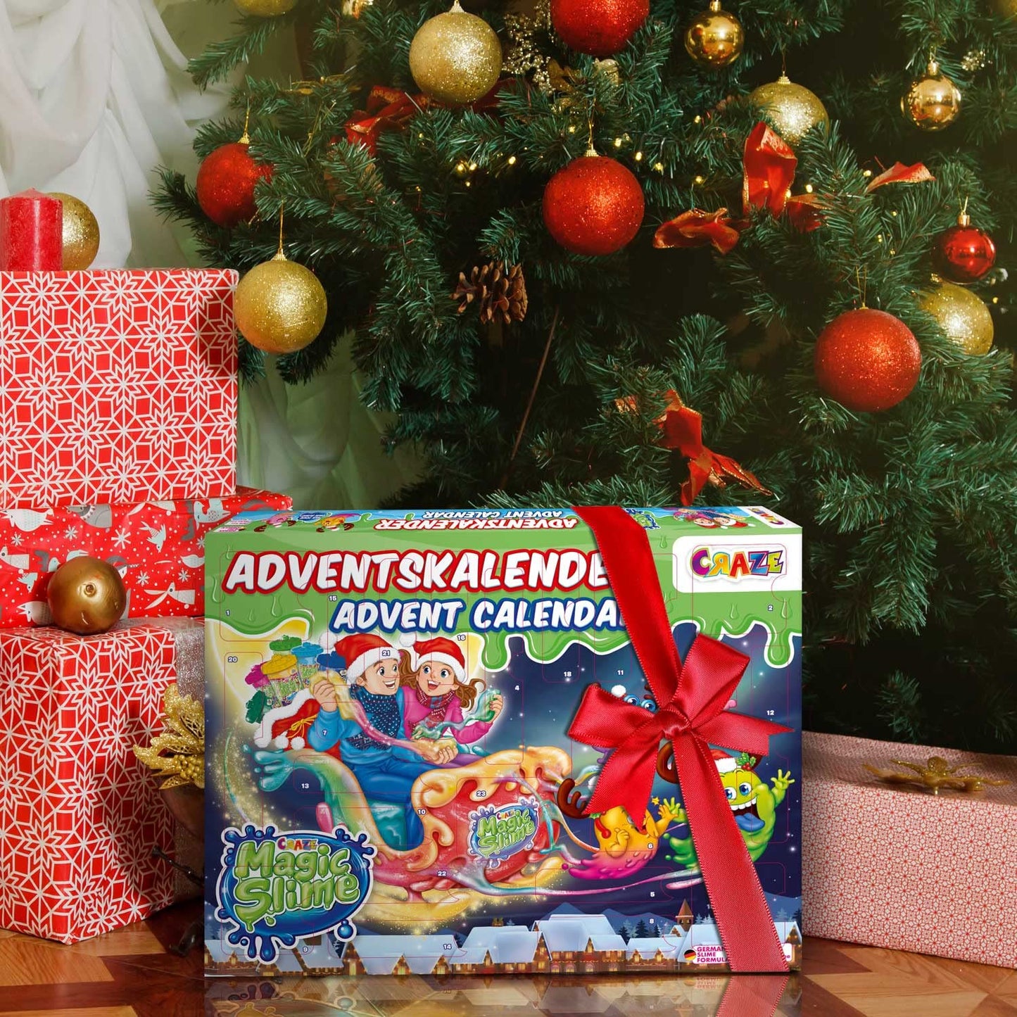 CRAZE MAGIE SLIME CALENDAR DE ADVENT pentru copii - Calendar de Crăciun cu slime pentru fete și băieți, calendar de jucării cu slime pentru copii