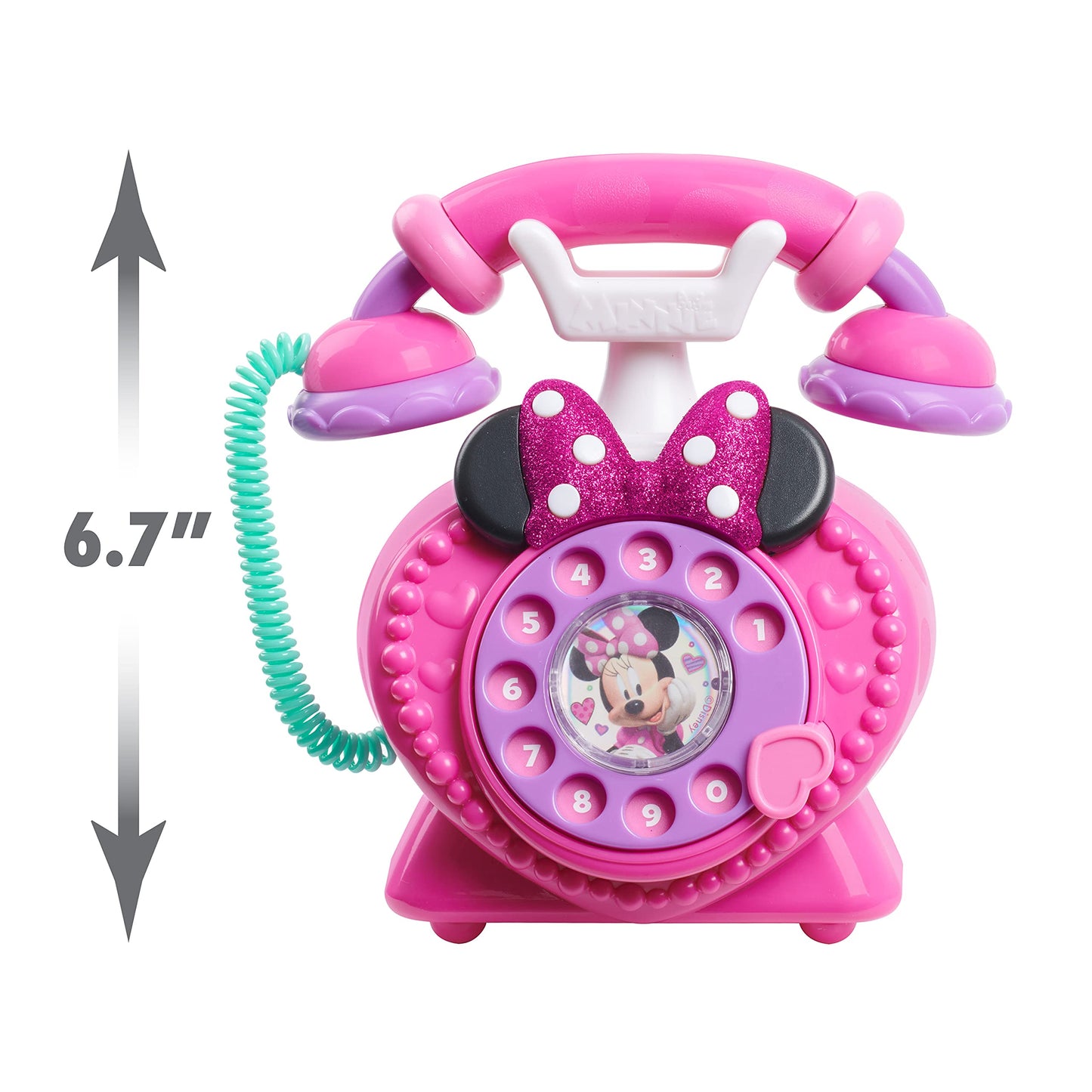 Telefon de jucărie Disney Junior Minnie Mouse cu disc de apelare, efecte de lumină și sunet, pentru copii de la 3 ani, de la Just Play
