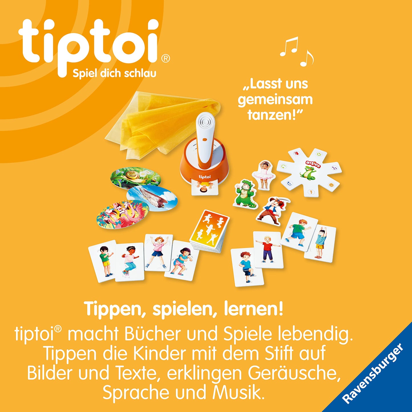 Set Activ Ravensburger tiptoi 00122 - Teatru de Dans Colorat, Joc de Mișcare pentru Copii de la 3 Ani