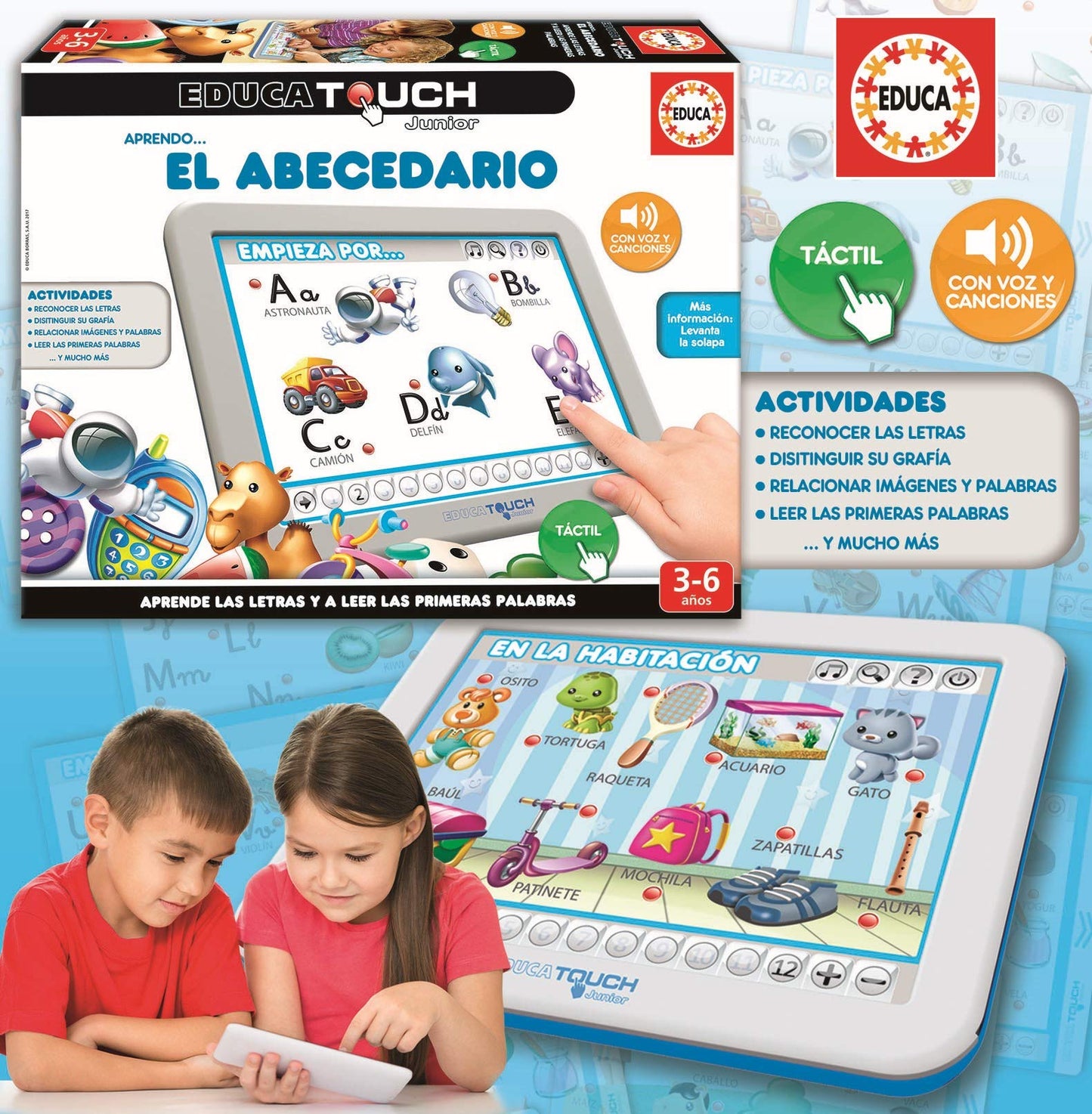Tabletă electronică Alphabet Educa Învățăm alfabetul în spaniolă de la 3 ani