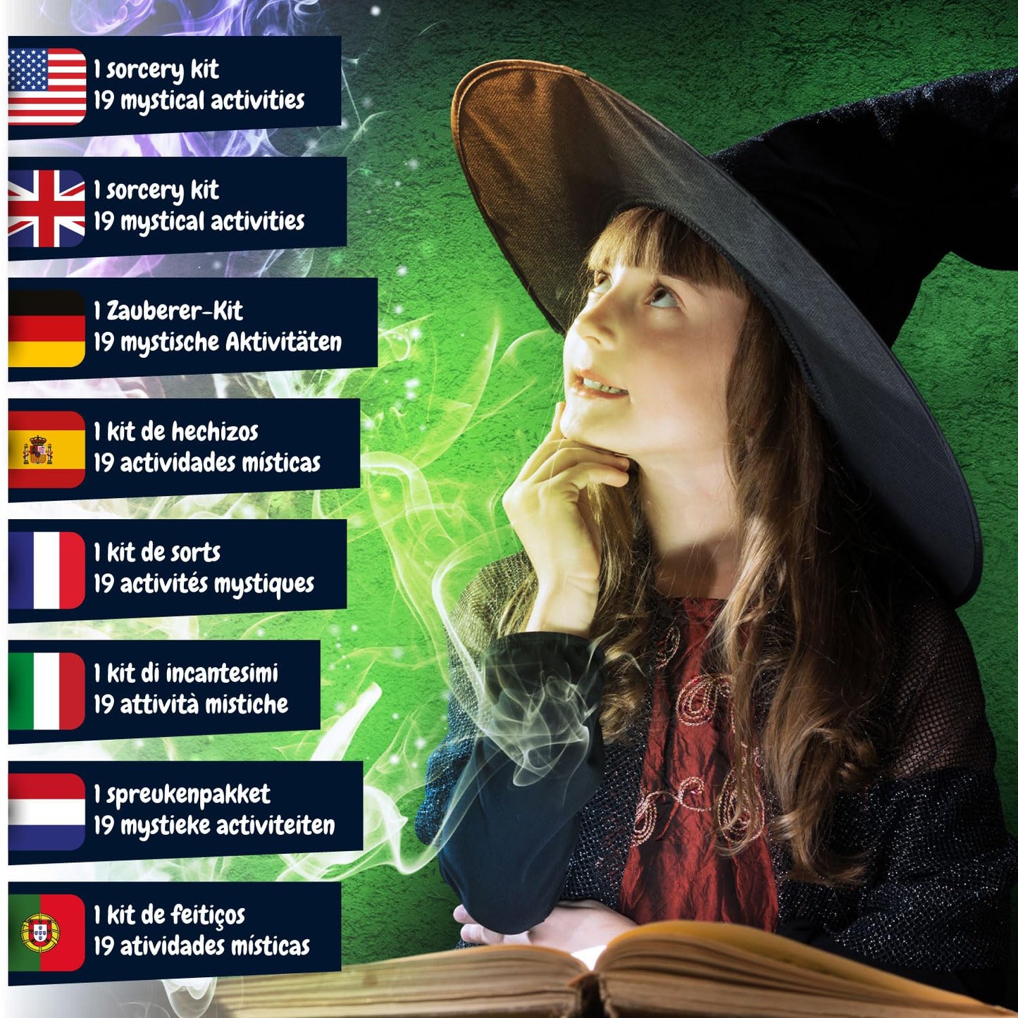 Știința Magiei pentru Copii - Joc de Magie cu 19 Activități: Prepară Poțiunea Magică cu Bagheta Ta, Seturi Educaționale de Știință, Cutie de Magie pentru Copii.