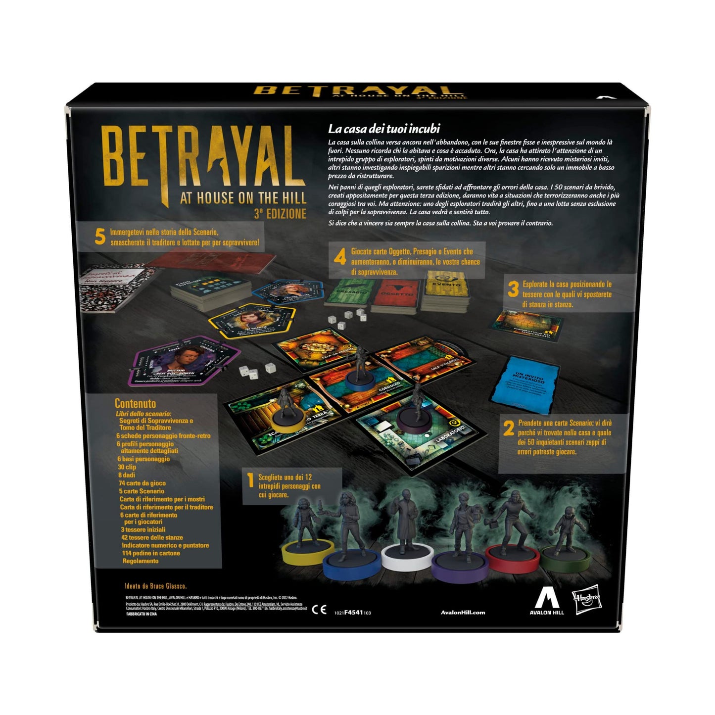 Joc de masa Betrayal At The House On The Hill, Hasbro, +12 ani, Multicolor
