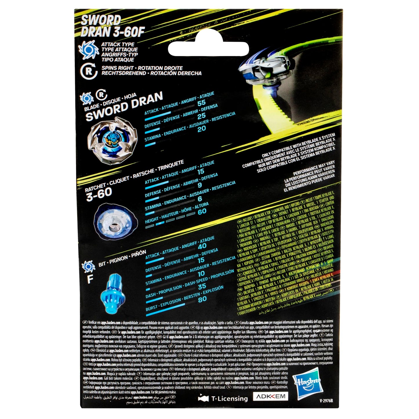 Set Beyblade X Sword Dran 3-60F - Pachet Start cu Lansator