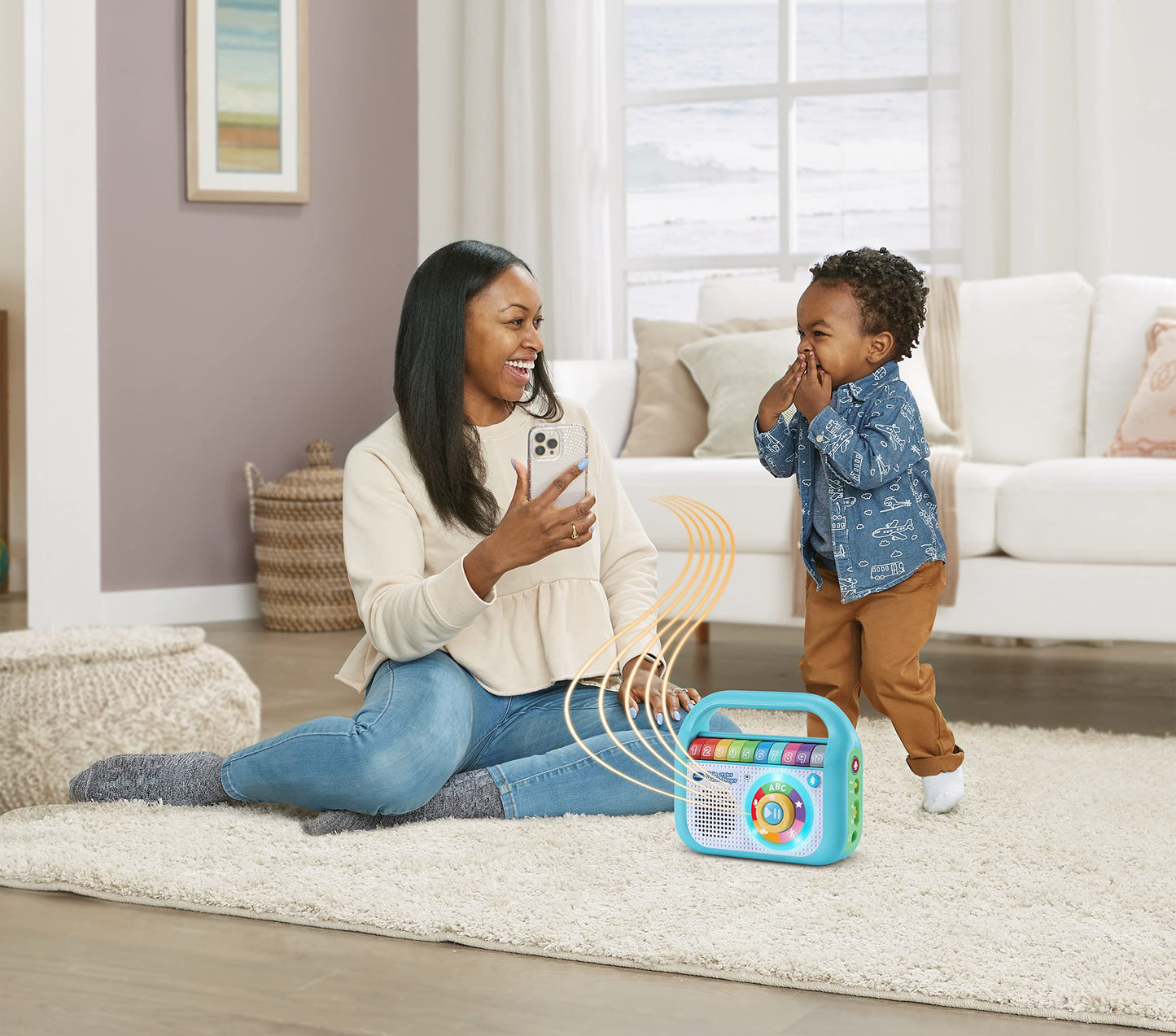 VTech Baby Primul meu player muzical – 40 de melodii, Bluetooth și funcție de înregistrare – Pentru copii de 2-5 ani, Albastru
