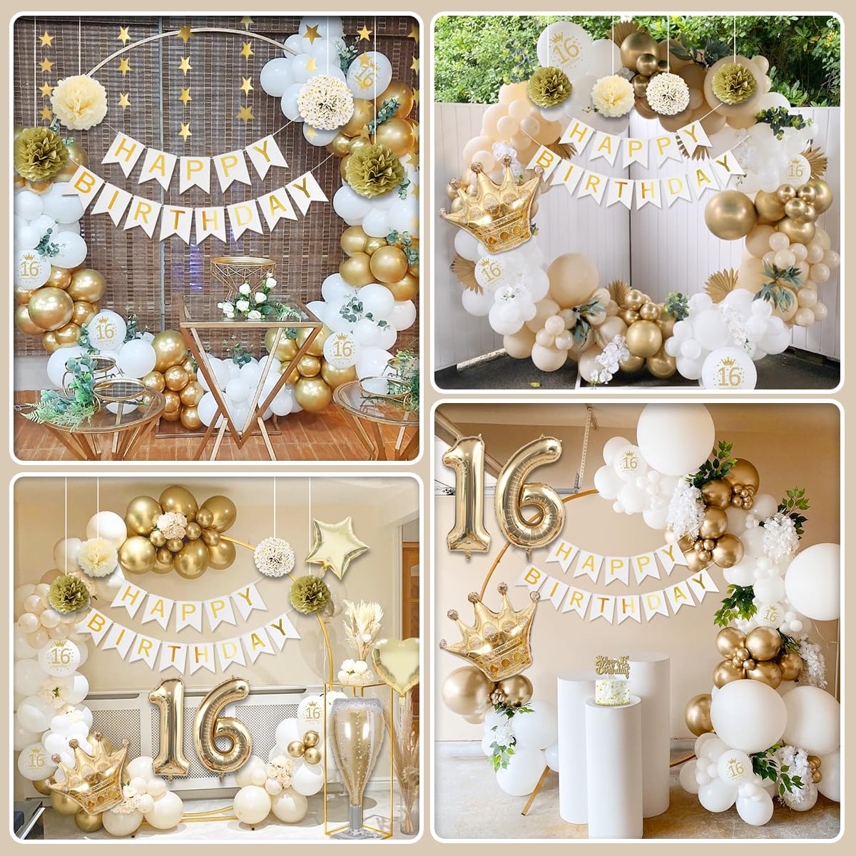KISPATTI Set decoratiuni aniversare 16 ani, 62 buc