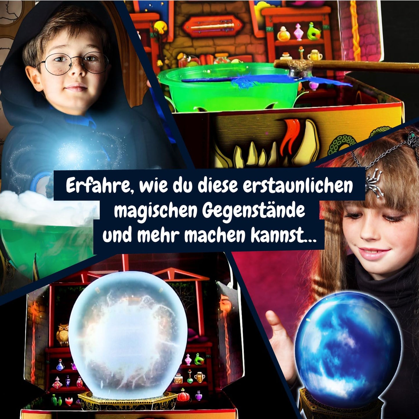 Știința Magiei pentru Copii - Joc de Magie cu 19 Activități: Prepară Poțiunea Magică cu Bagheta Ta, Seturi Educaționale de Știință, Cutie de Magie pentru Copii.