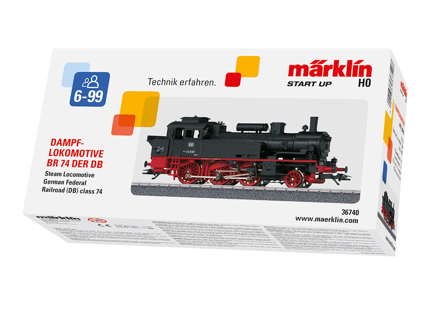 Märklin 36740 Locomotivă tender BR74 DB, H0, 6+ ani