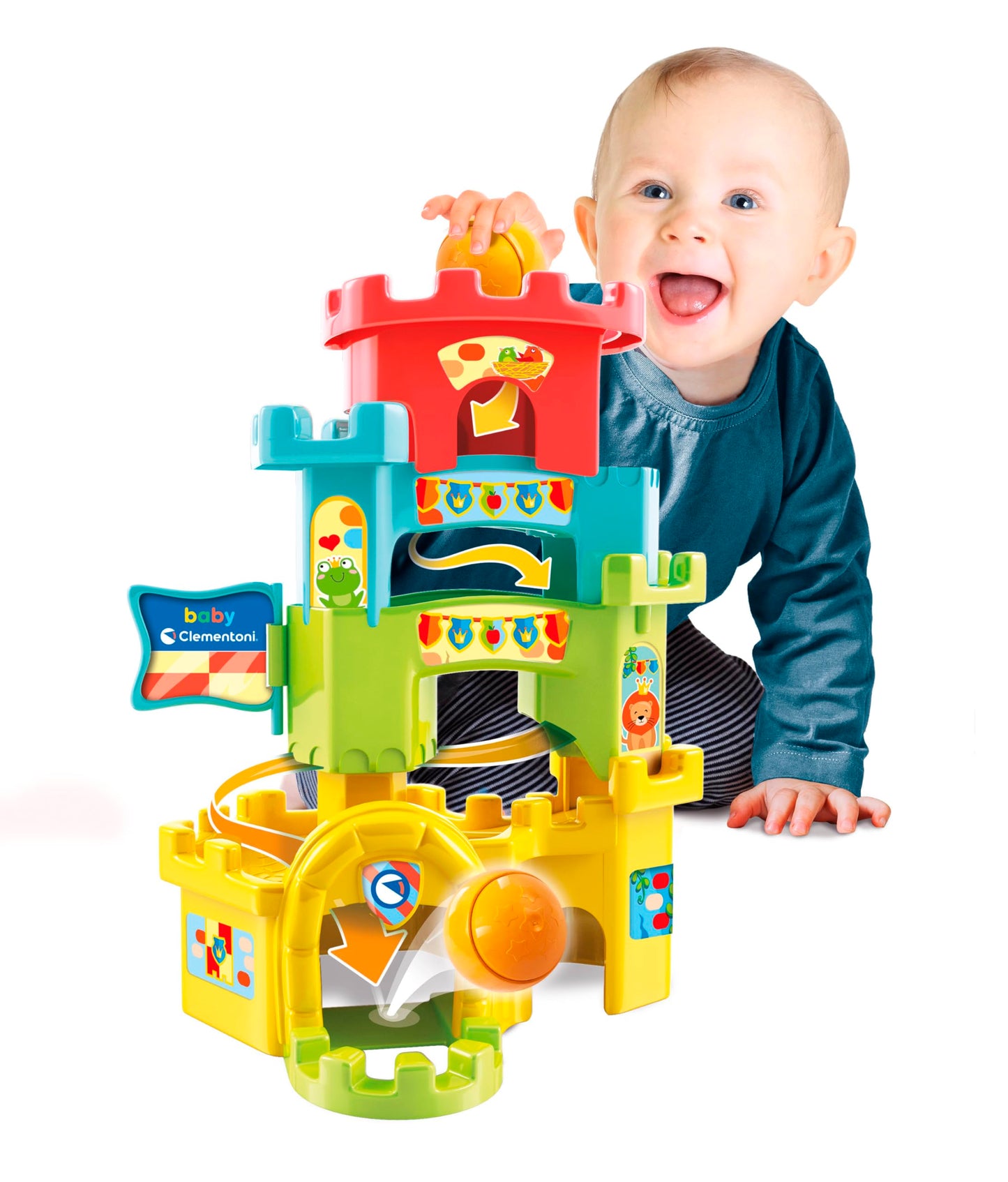 Jucarie interactiva Castel de asamblat cu bile Clementoni Baby Ball Drop Castle