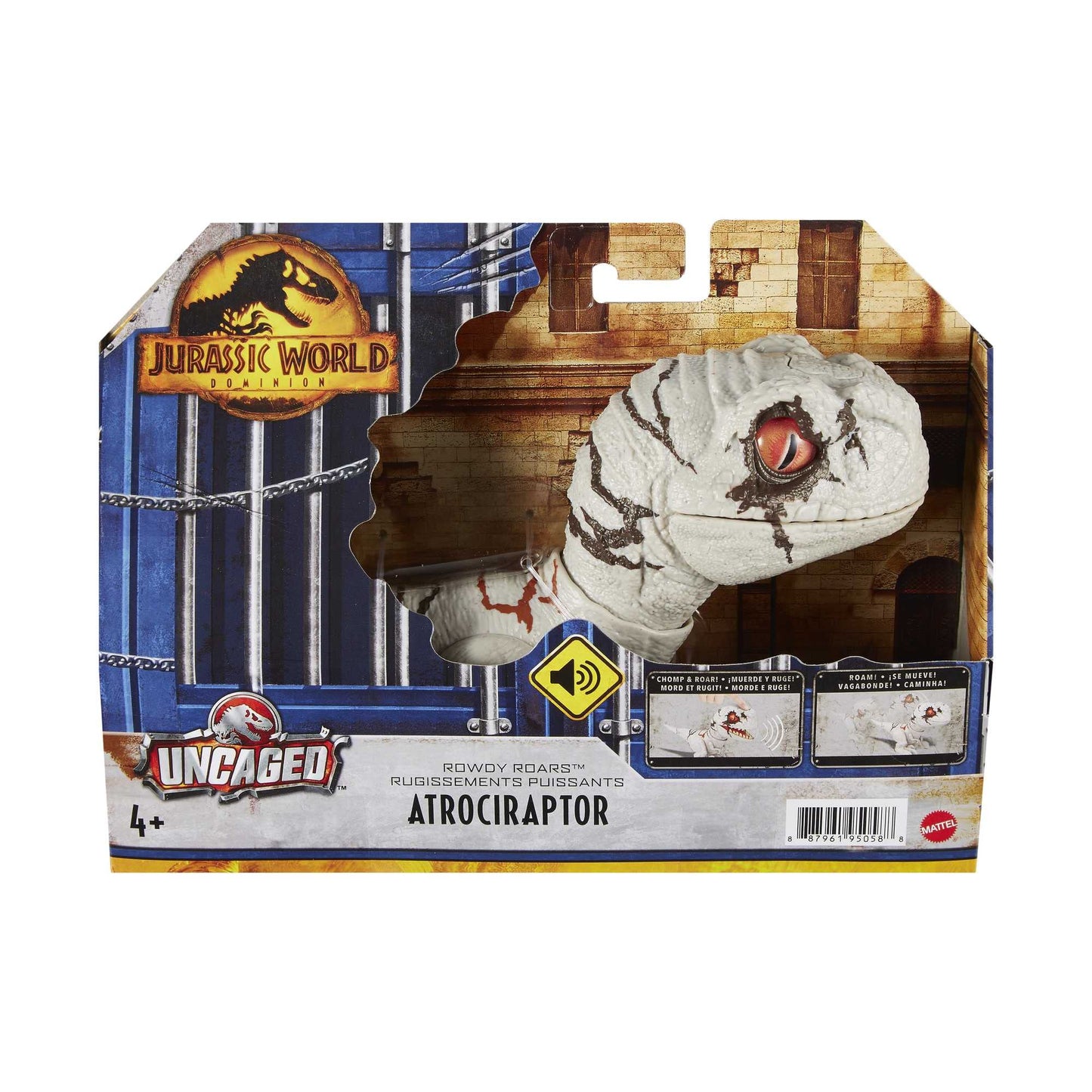 Figura de acțiune Jurassic World Uncaged Rowdy Roars Dinosaurio Fantasma cu sunete, jucărie pentru +4 ani (Mattel GWY57)