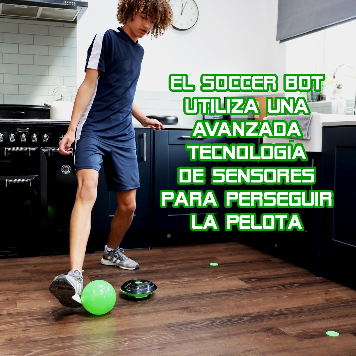 Minge Smart Soccer Bot, robot pentru interior, joc solo sau multiplayer, recomandat de la 3 ani, MR100, negru, M