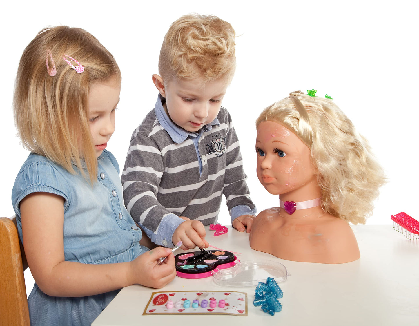 Theo Klein 5240 Cap de coafură Sophia cu accesorii de machiaj, testat dermatologic, pentru coafuri și idei de machiaj, dimensiuni: 23,5 cm x 13 cm x 27 cm, pentru copii de la 3 ani.