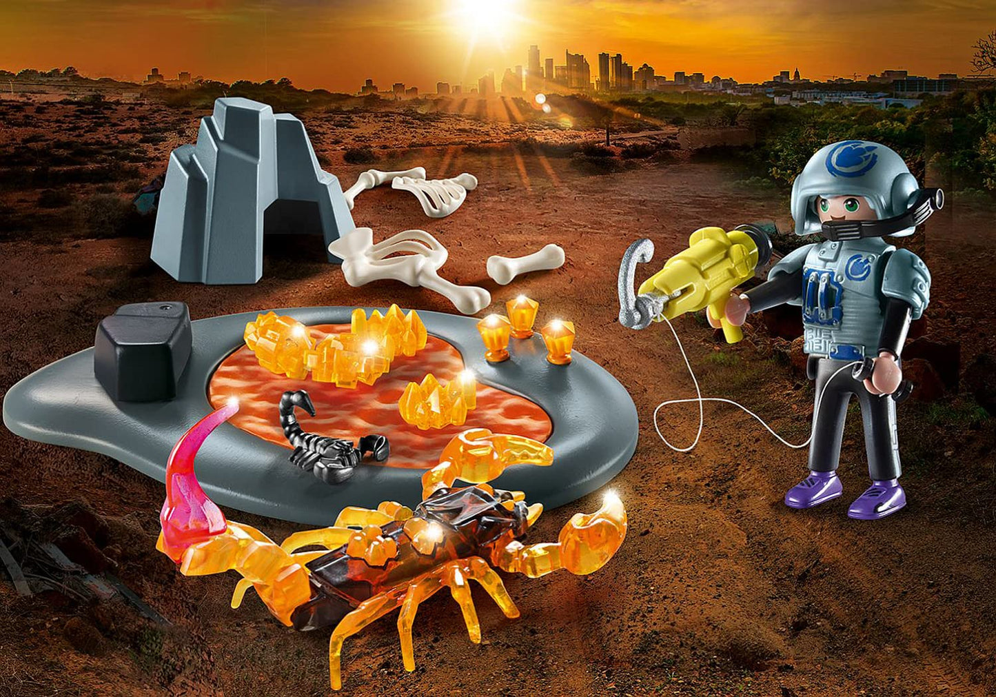 PLAYMOBIL Dino Rise 70909 Starter Pack - Lupta împotriva Scorpionului de Foc, Jucărie pentru Copii de la 5 Ani