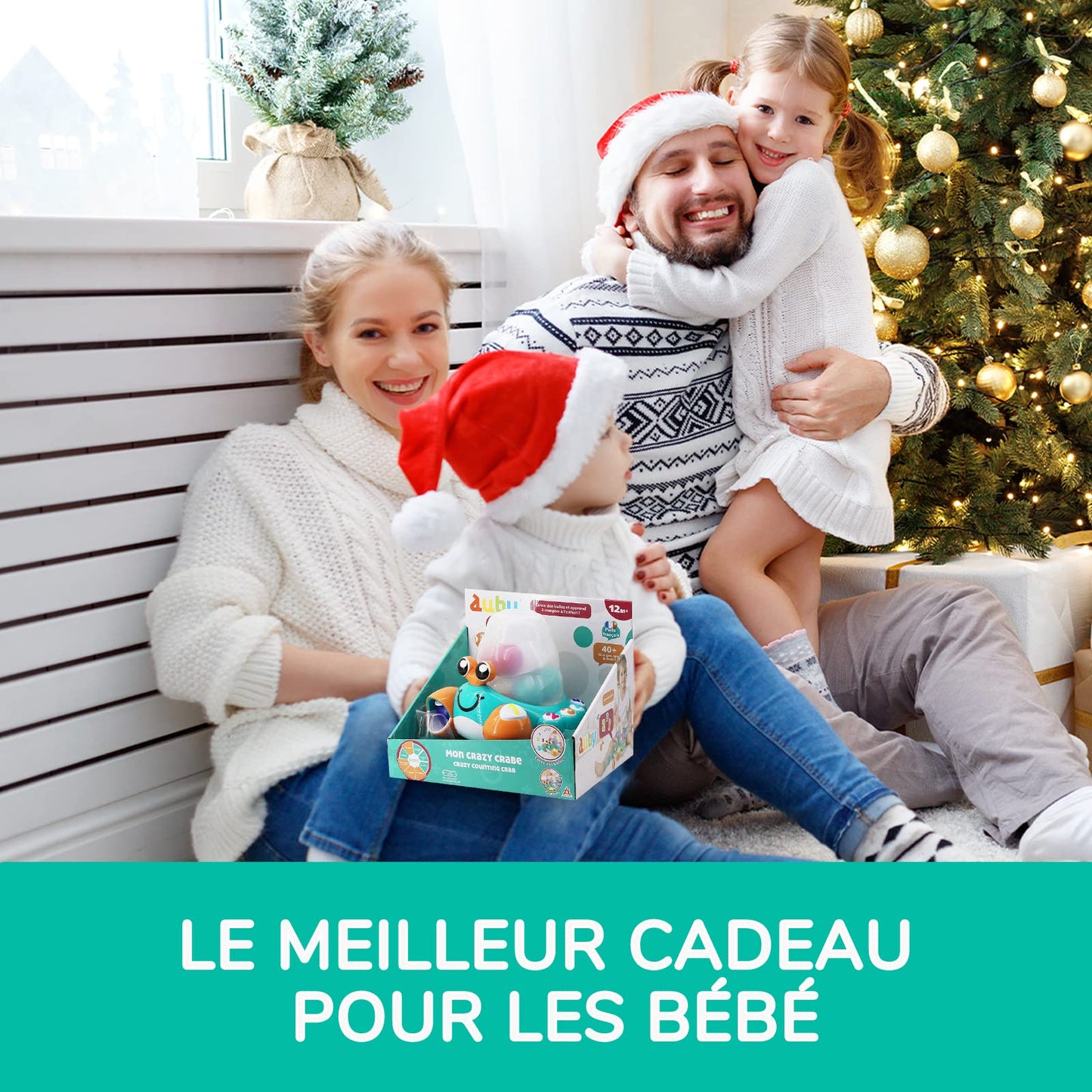 Auby A2102536 Jucării Muzicale pentru Bebeluși, Crabul Nebun – 12 Luni+, Multicolor