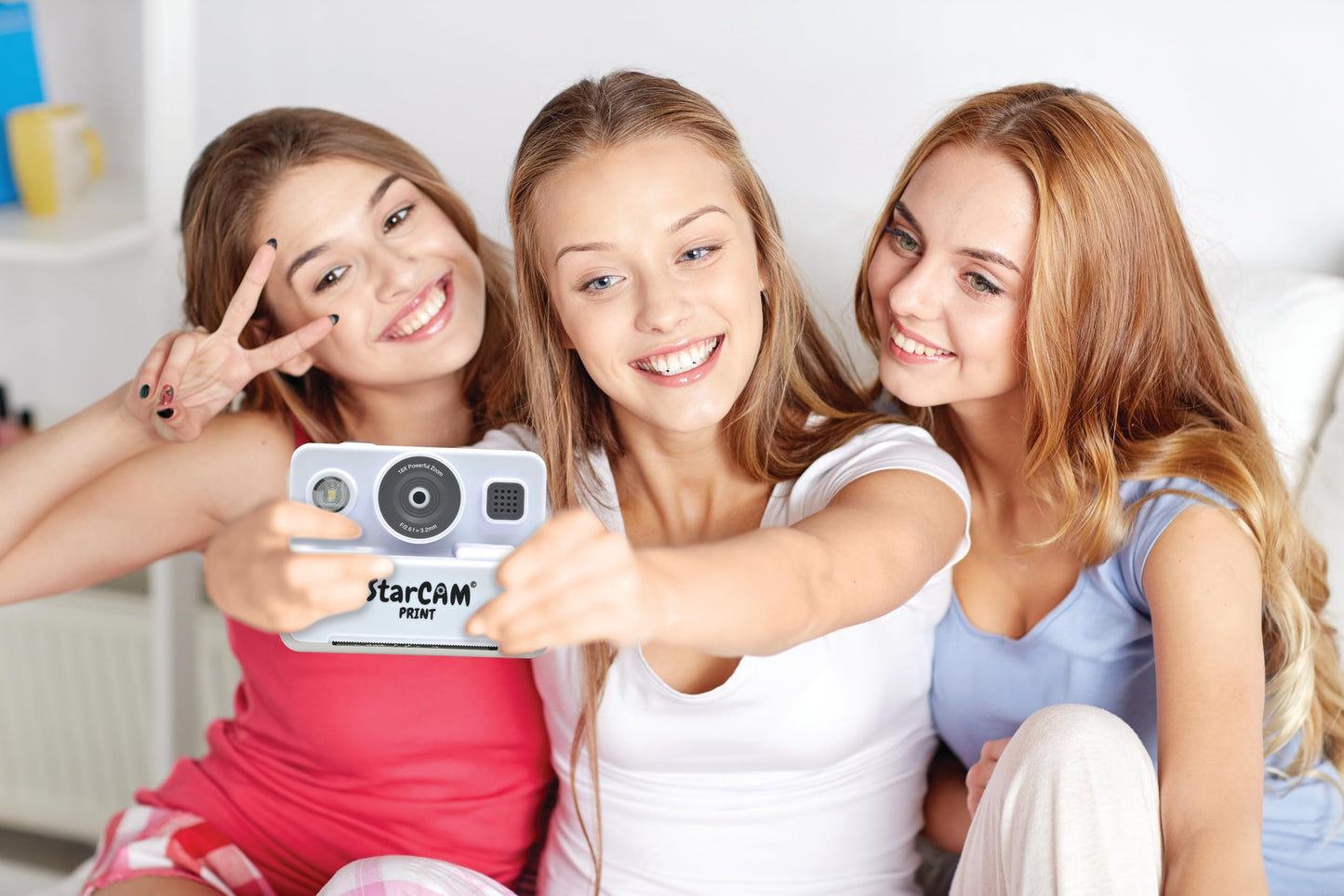 Cameră Lexibook DJ160 StarCAM Print HD cu imprimantă instant, foto, video, selfie, funcții muzicale și de joc, set de personalizare și card SD de 32GB, alb, dimensiune unică.