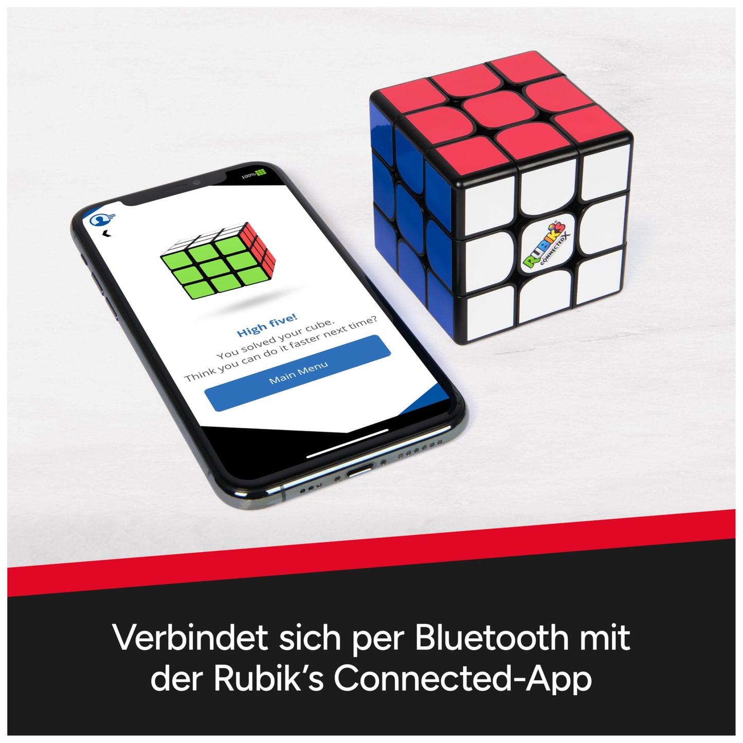 Cubul Rubik's ConnectedX - Cub 3x3 electronic pentru începători și profesioniști, conexiune Bluetooth la aplicație, ajutor pentru rezolvare, jocuri și provocări, recomandat de la 8 ani.
