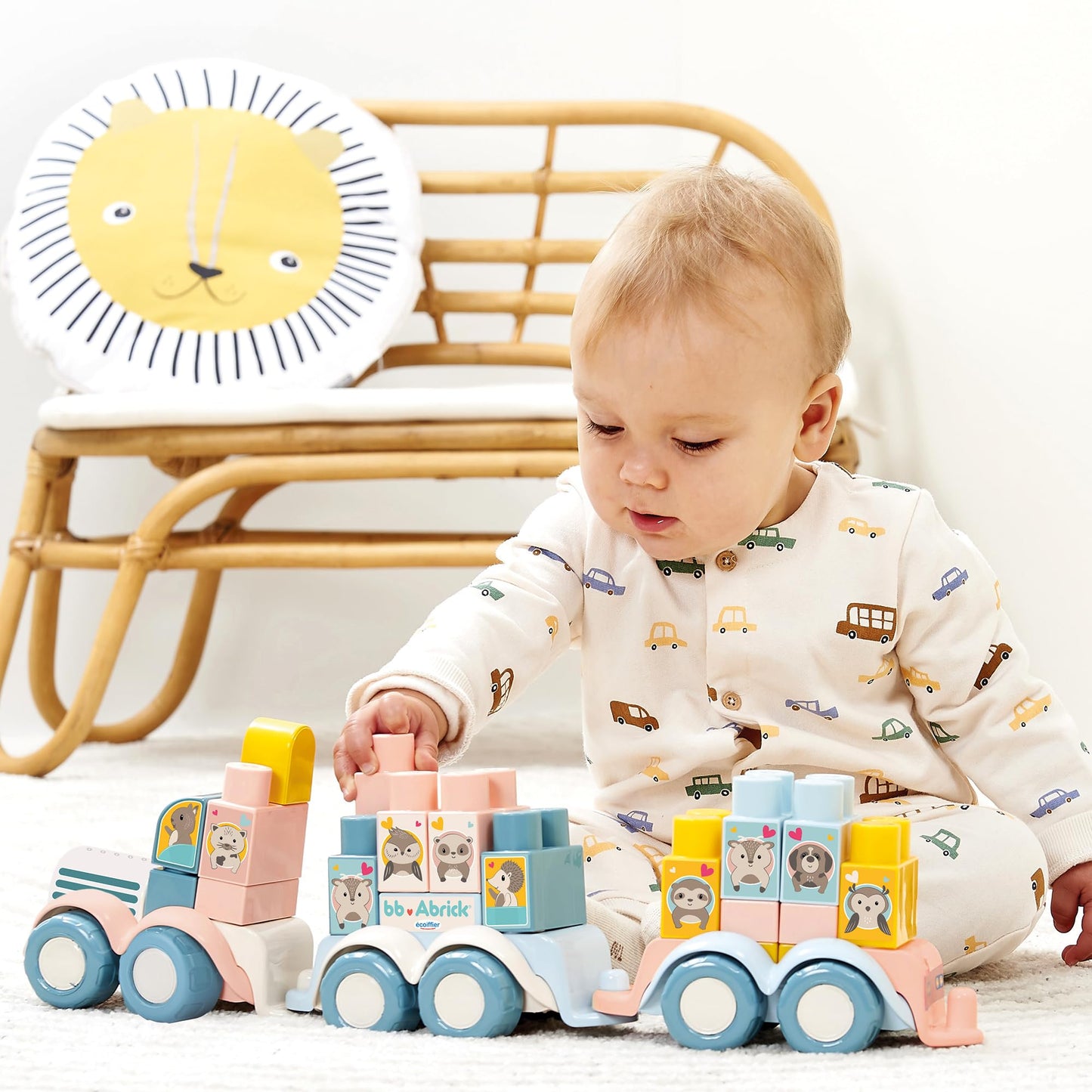 Jucărie Ecoiffier - 7918 - Tren cu animale - BB Abrick - Joc educativ - De la 12 luni - Origine Franța garantată
